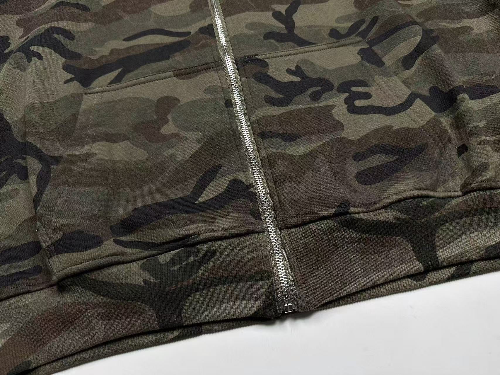 Street Style Camo Zip-Up Hoodie