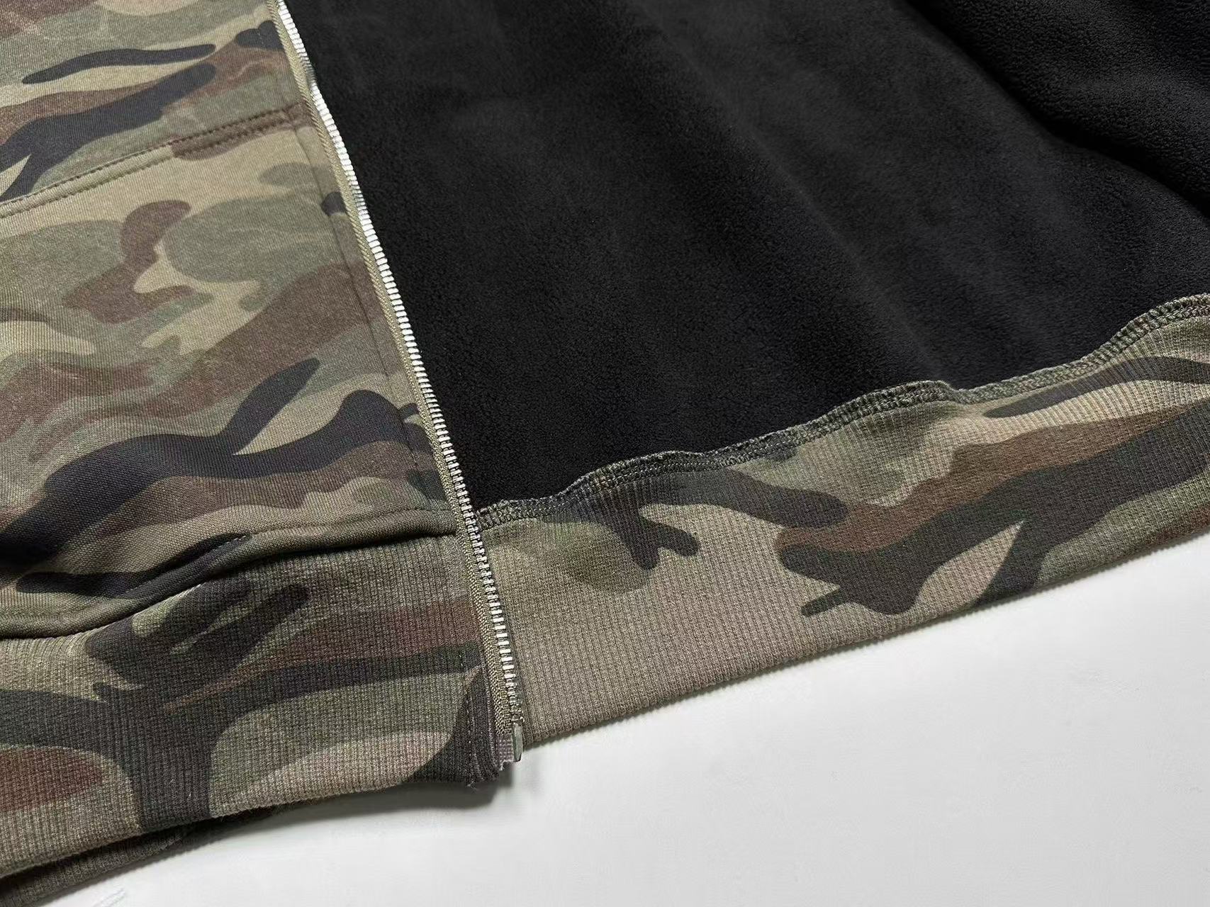 Street Style Camo Zip-Up Hoodie