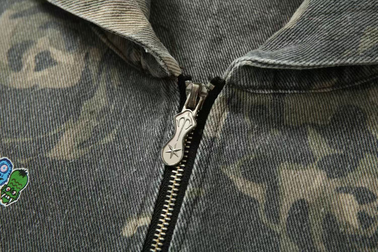 Street Style Camo Zip-Up Hoodie
