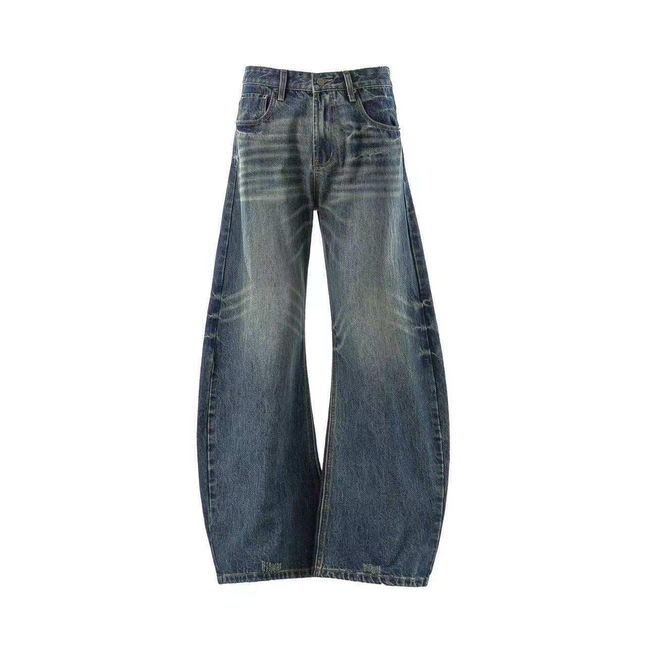 Washed Wide-Leg Scythe Jeans