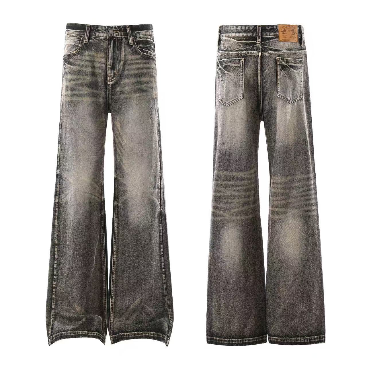 Washed Straight-Leg Jeans