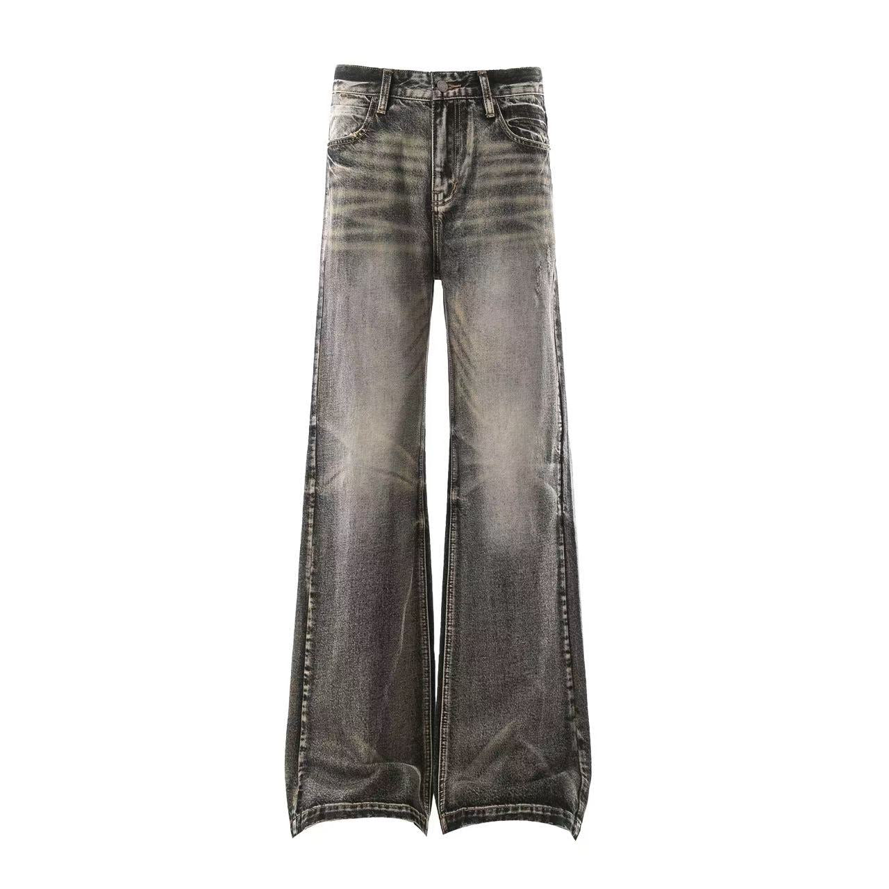Washed Straight-Leg Jeans