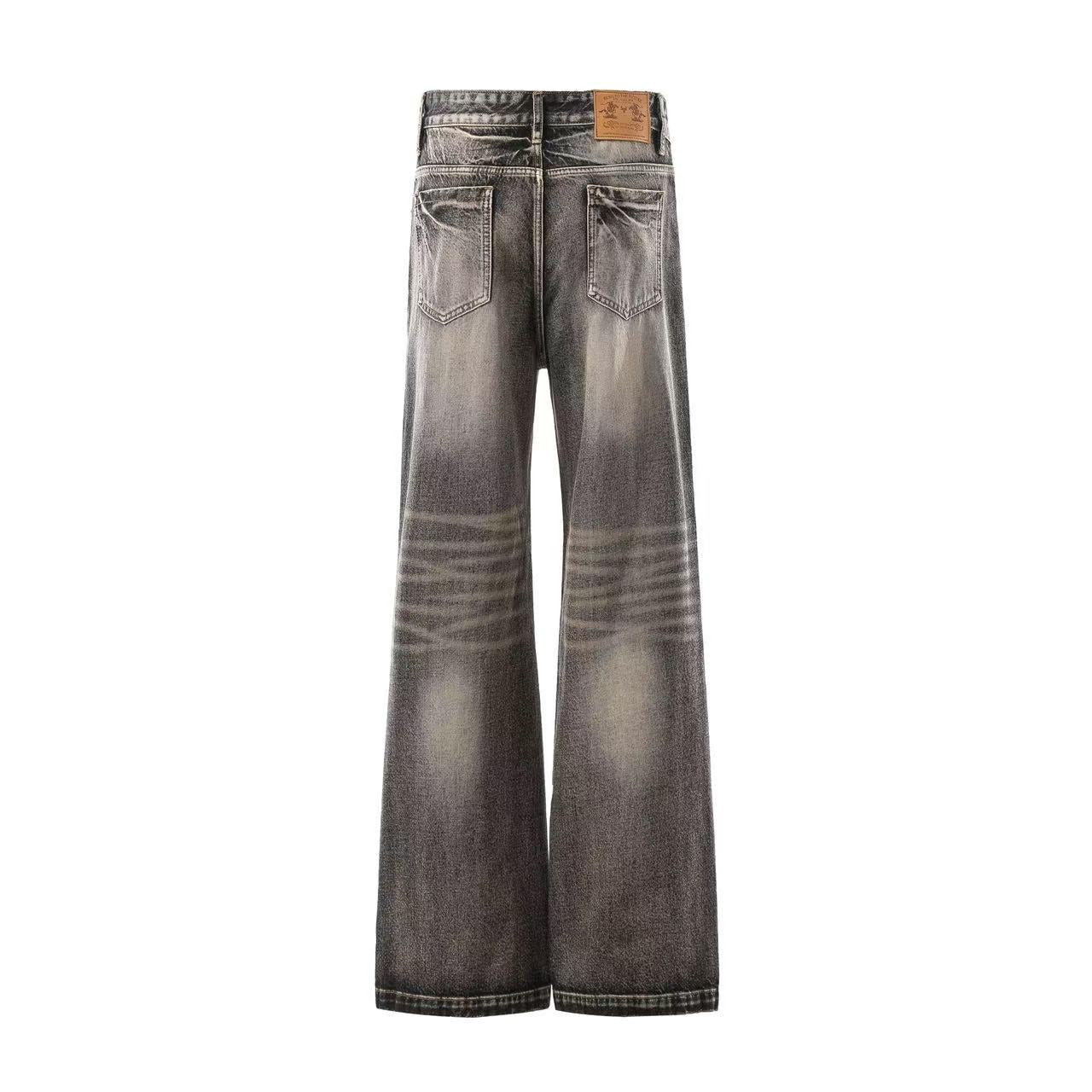Washed Straight-Leg Jeans
