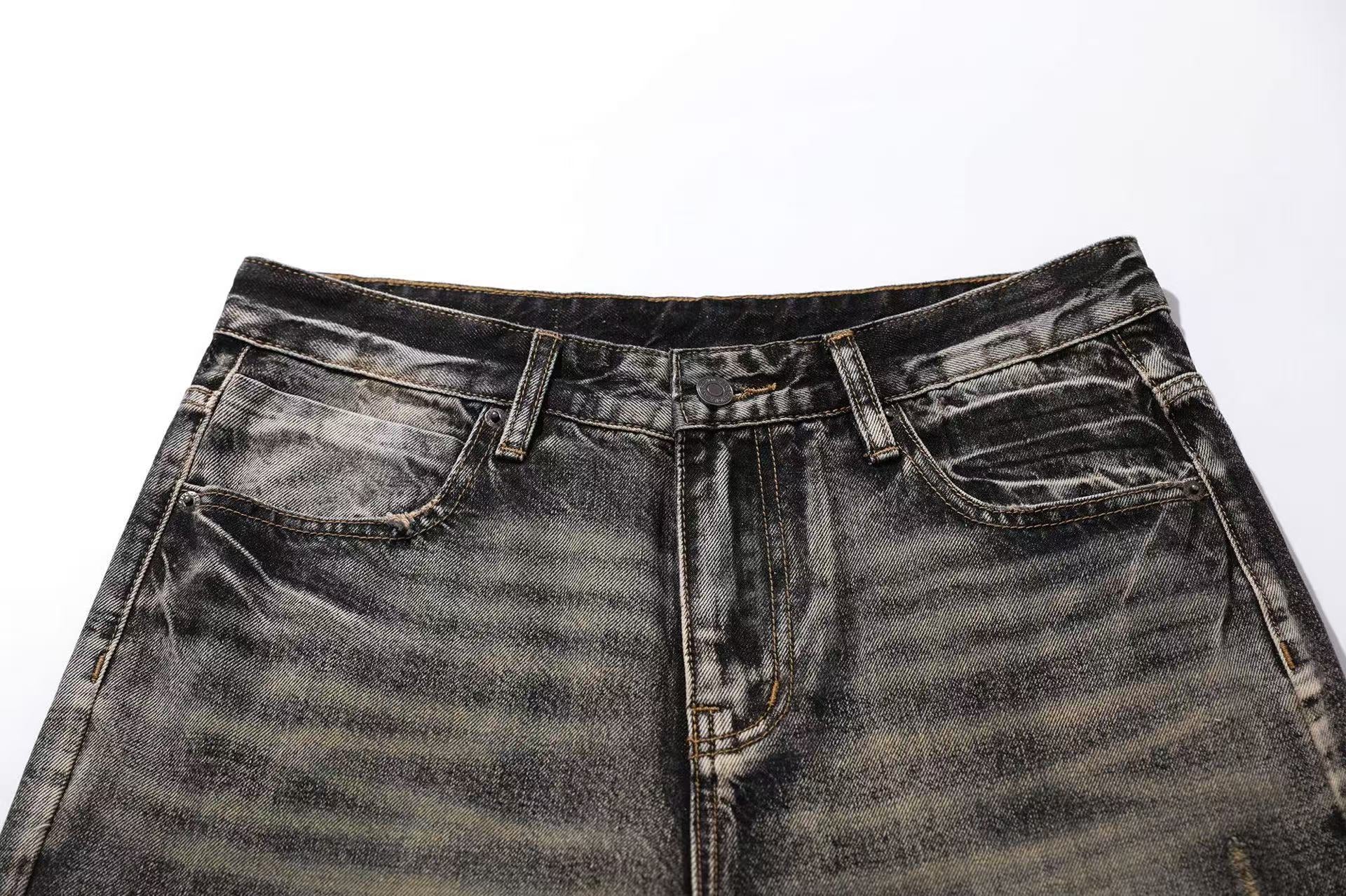 Washed Straight-Leg Jeans