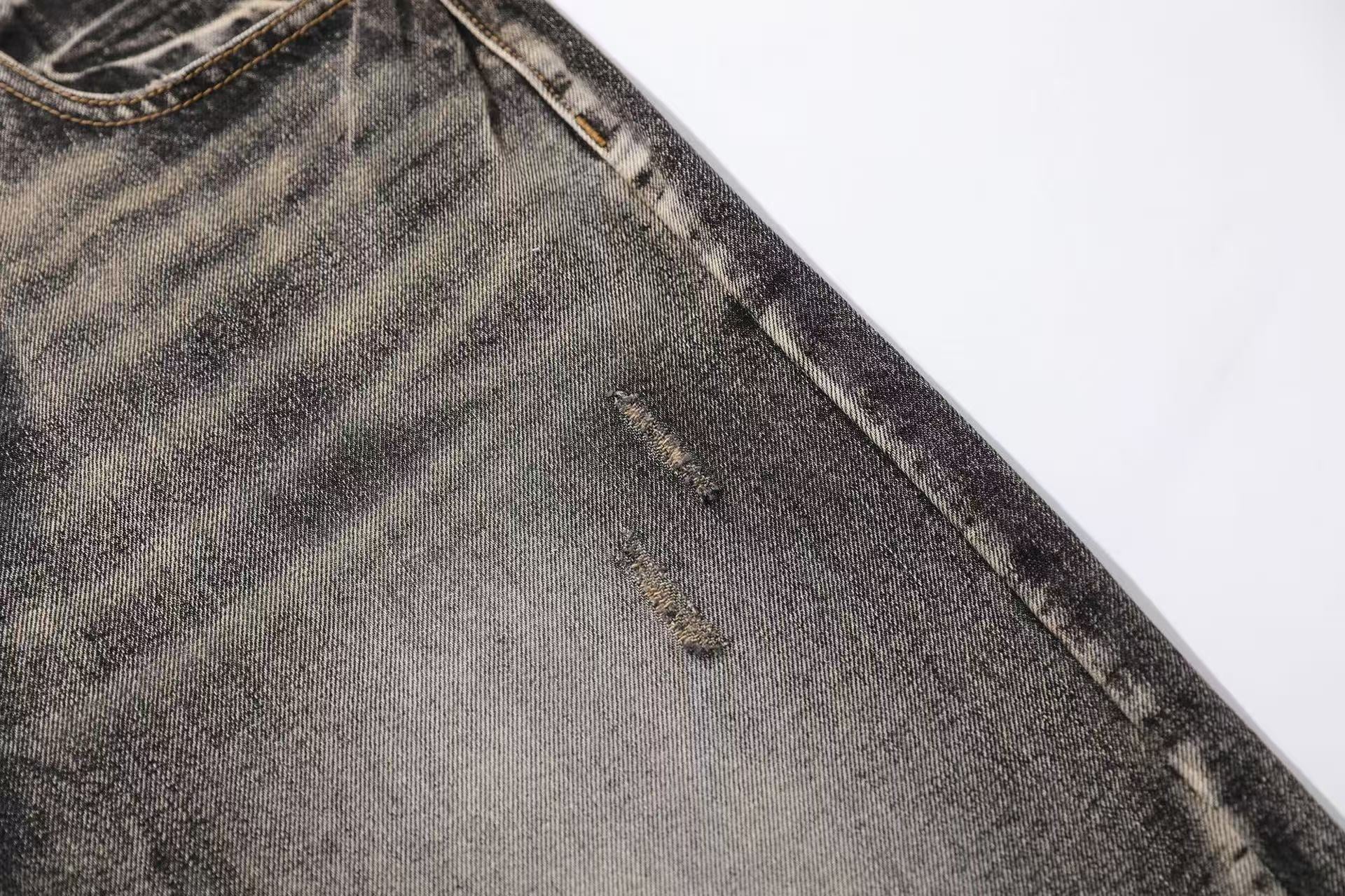 Washed Straight-Leg Jeans