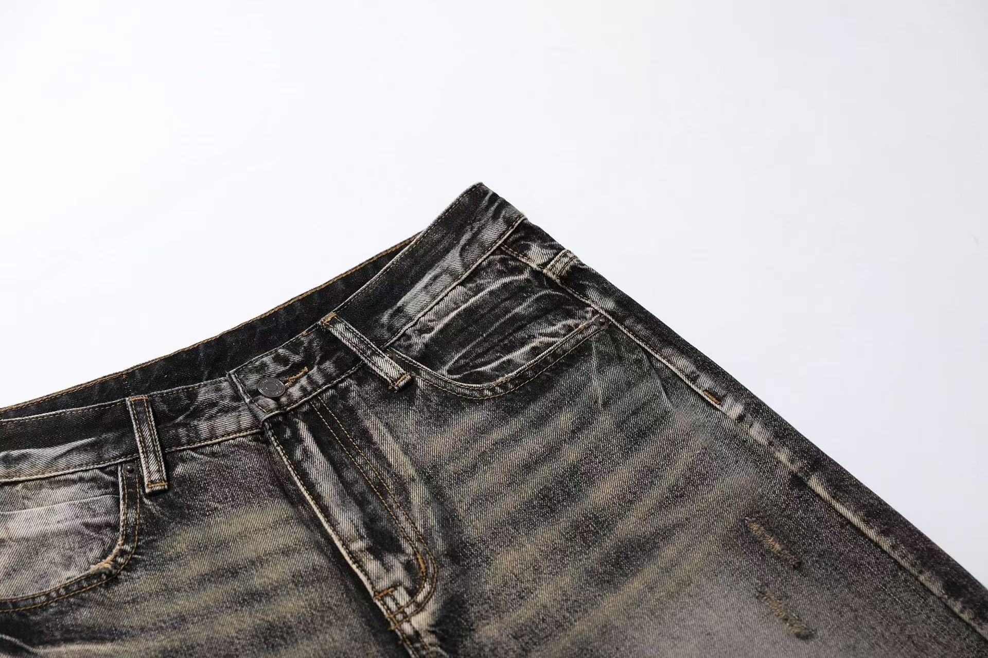 Washed Straight-Leg Jeans