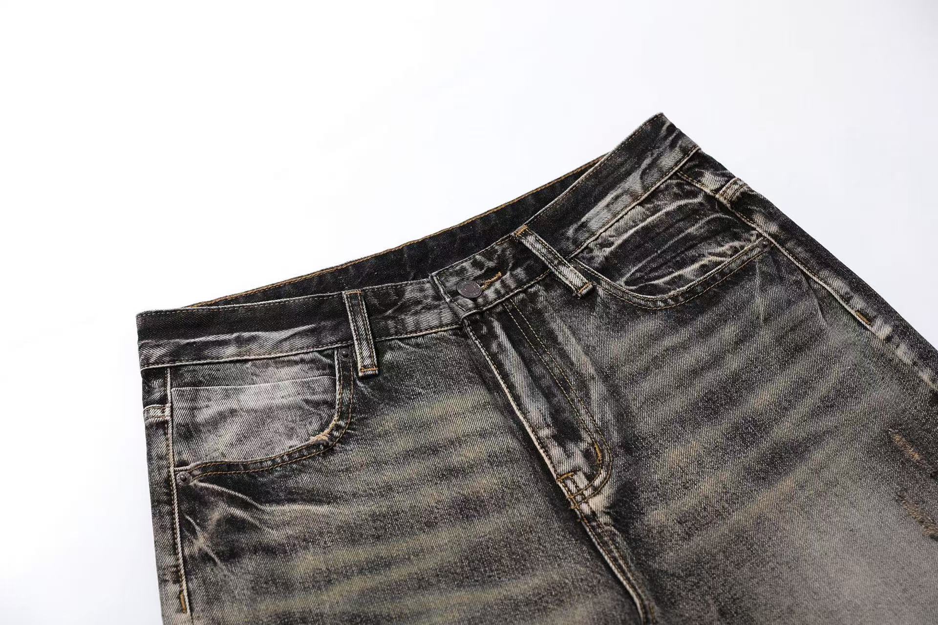 Washed Straight-Leg Jeans