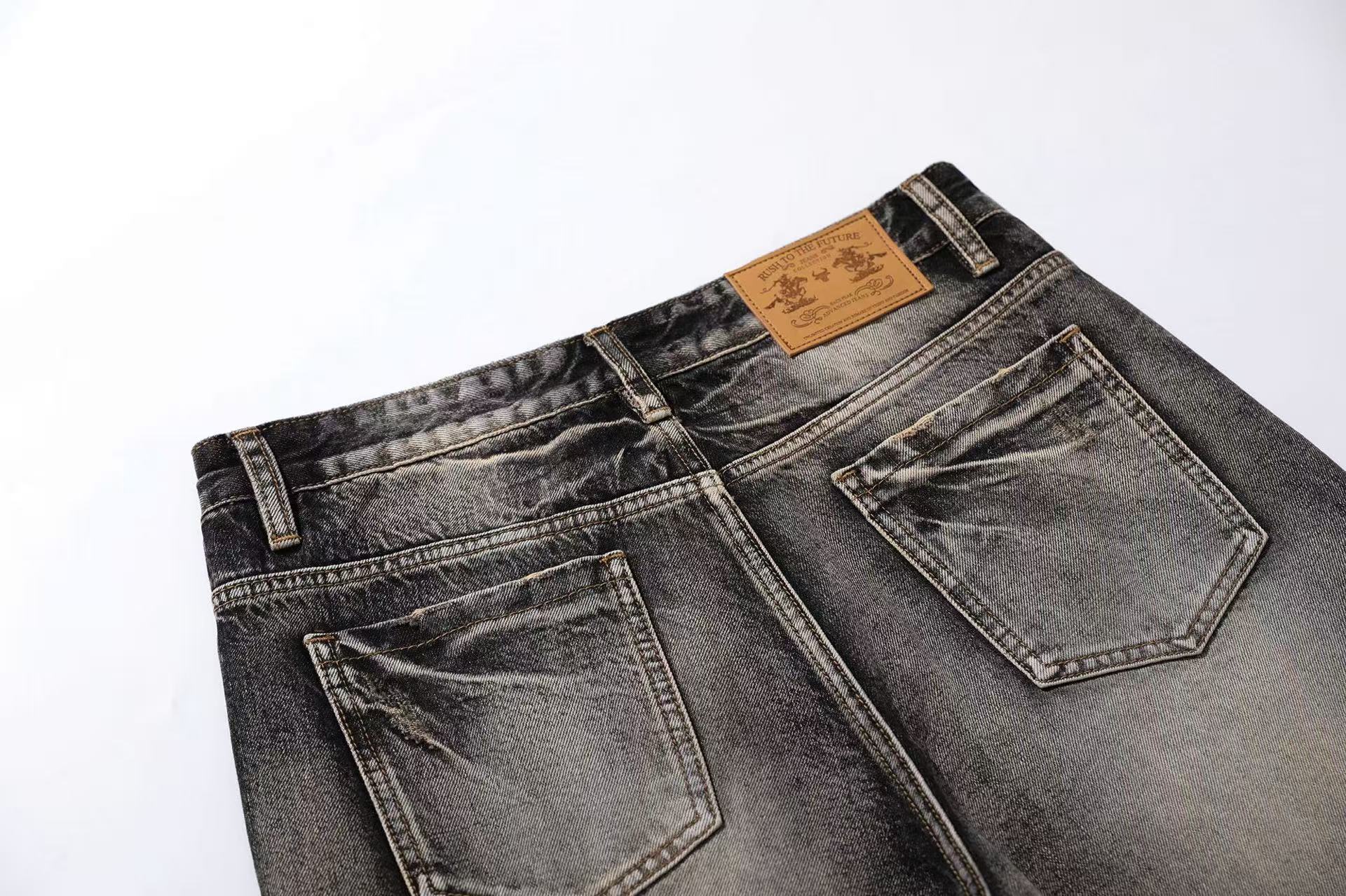 Washed Straight-Leg Jeans