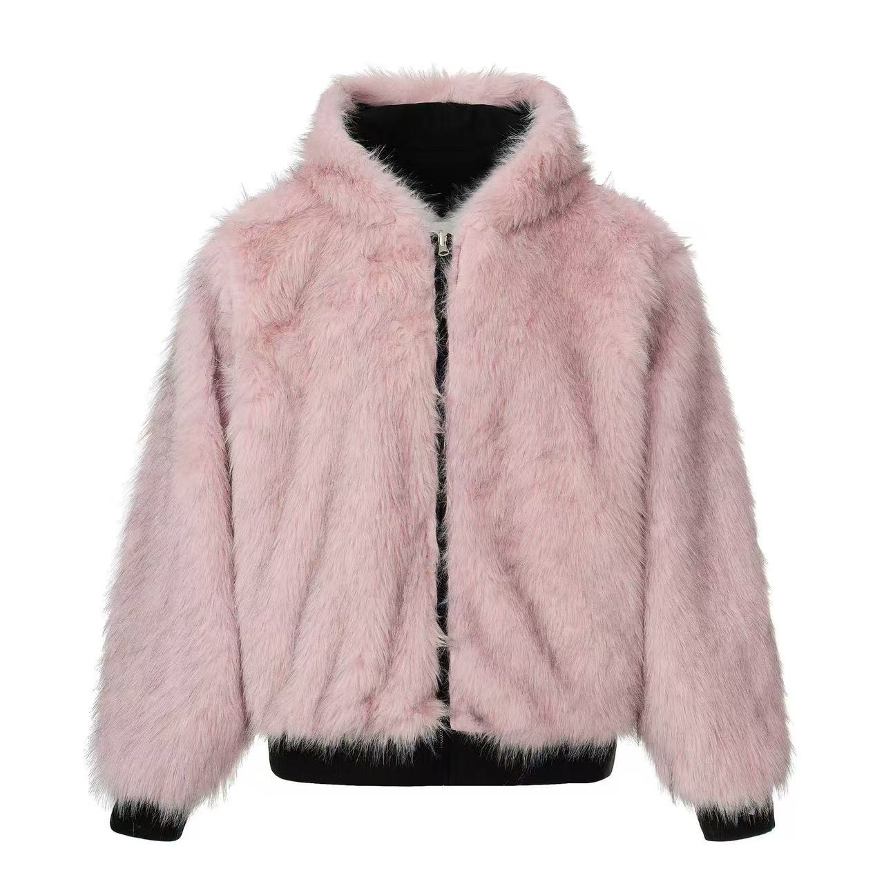 Faux Fur Old-Money Reversible Hooded Coat