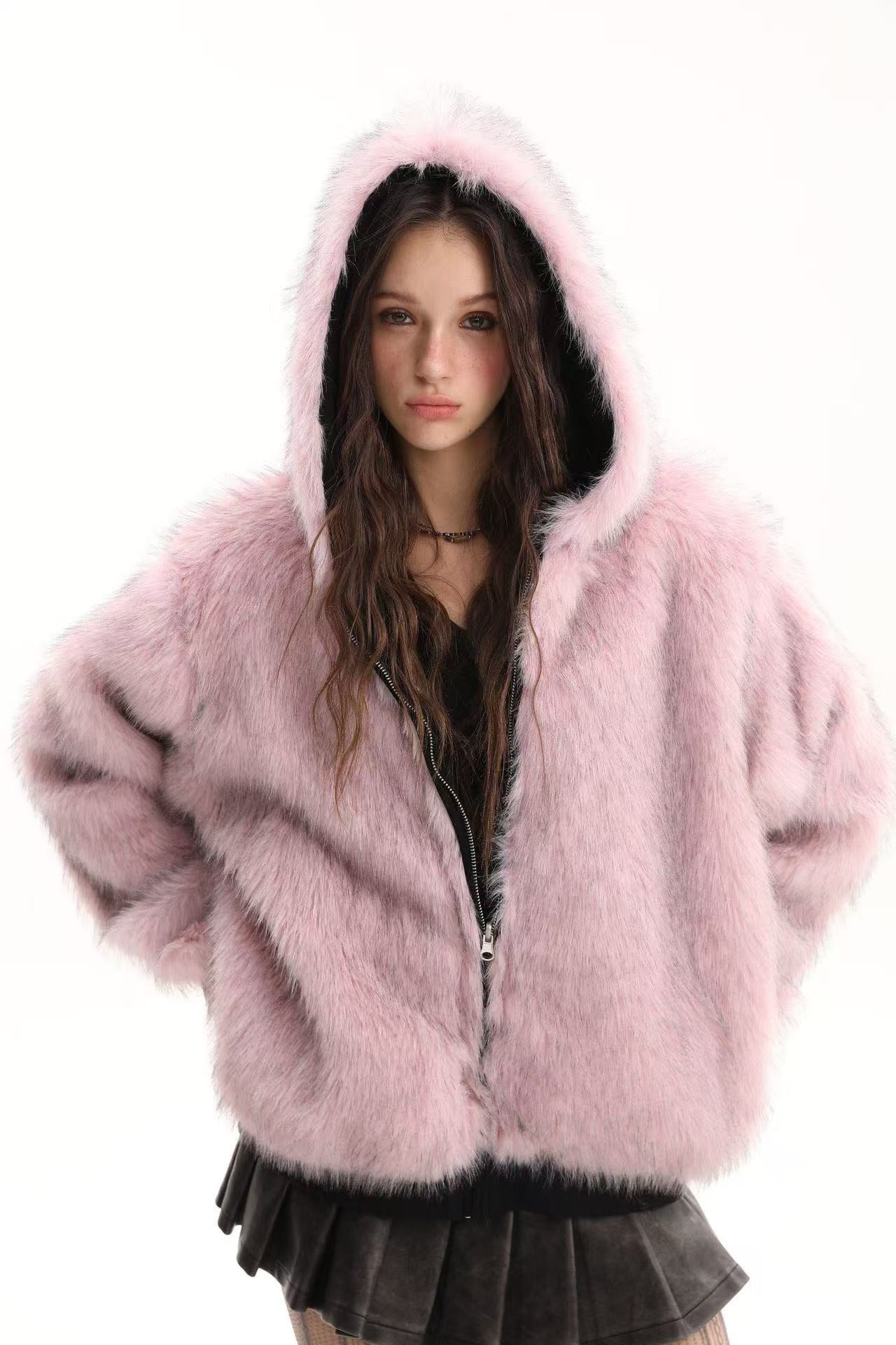 Faux Fur Old-Money Reversible Hooded Coat