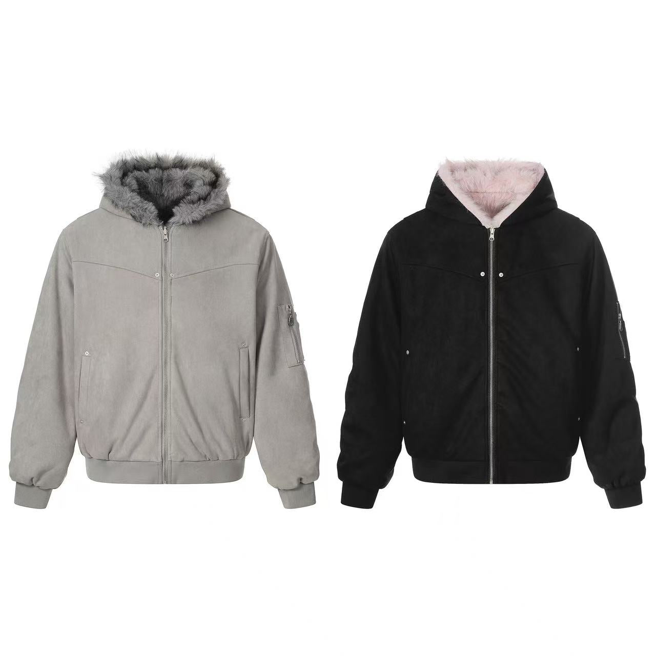 Faux Fur Old-Money Reversible Hooded Coat