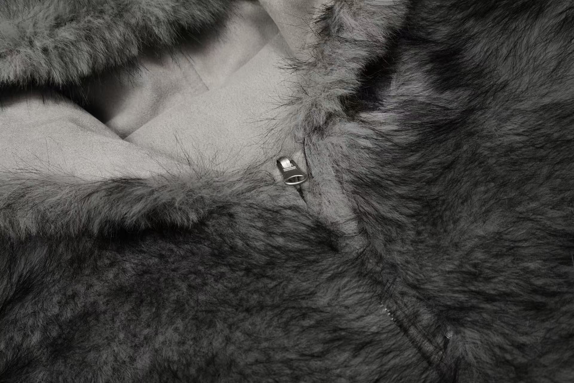 Faux Fur Old-Money Reversible Hooded Coat