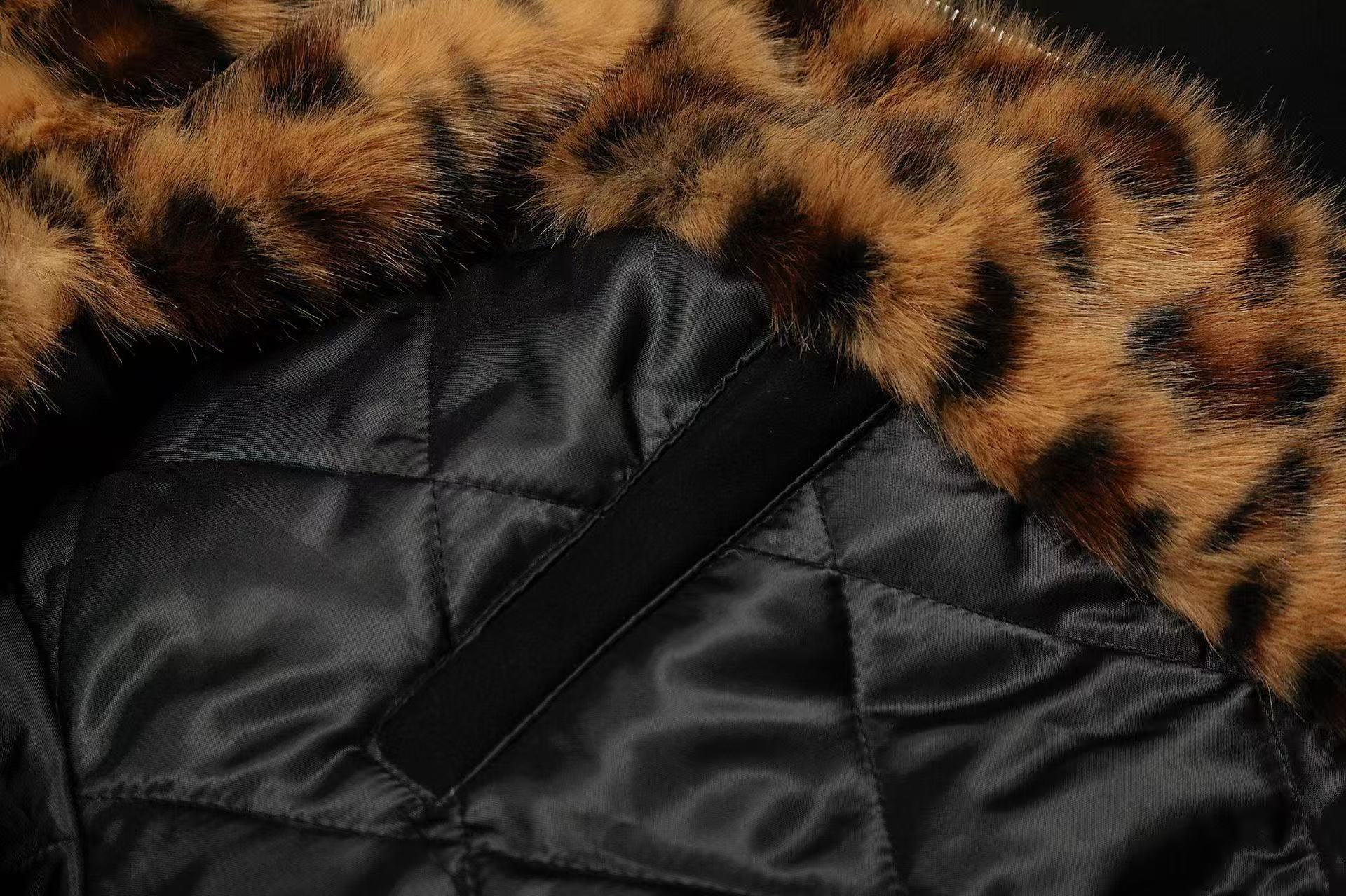 Faux Fur Tiger-Print-Lined Hooded Jacket