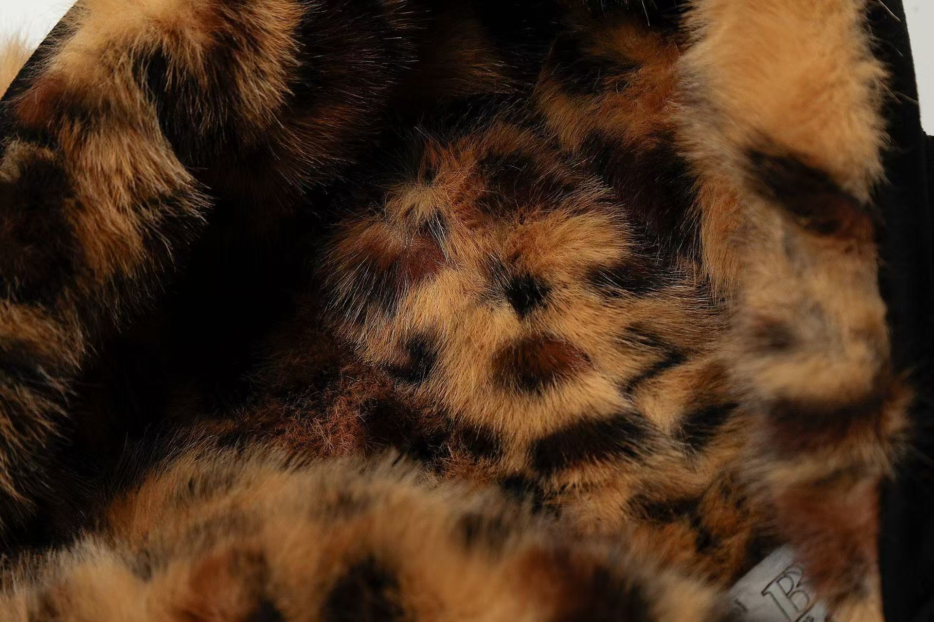 Faux Fur Tiger-Print-Lined Hooded Jacket
