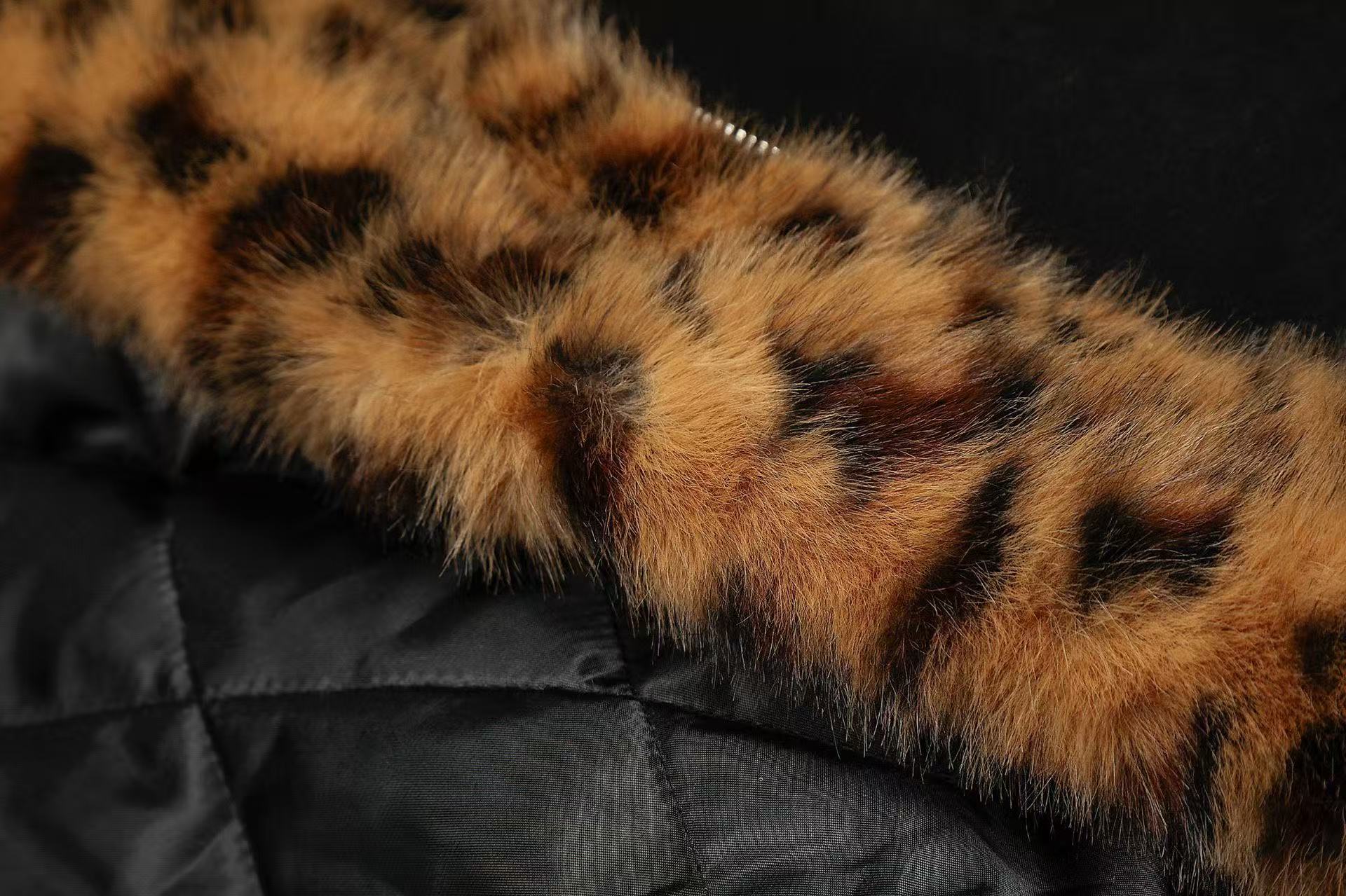 Faux Fur Tiger-Print-Lined Hooded Jacket