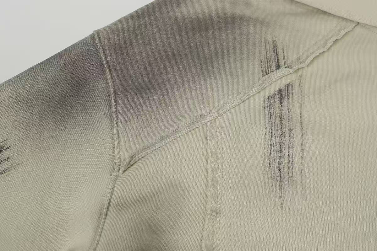 Distressed spray-paint washed hoodie