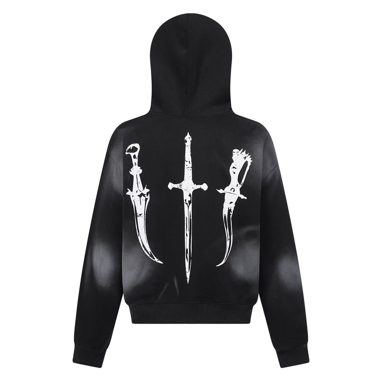 Street Style Retro Printed Zip-Up Hoodie