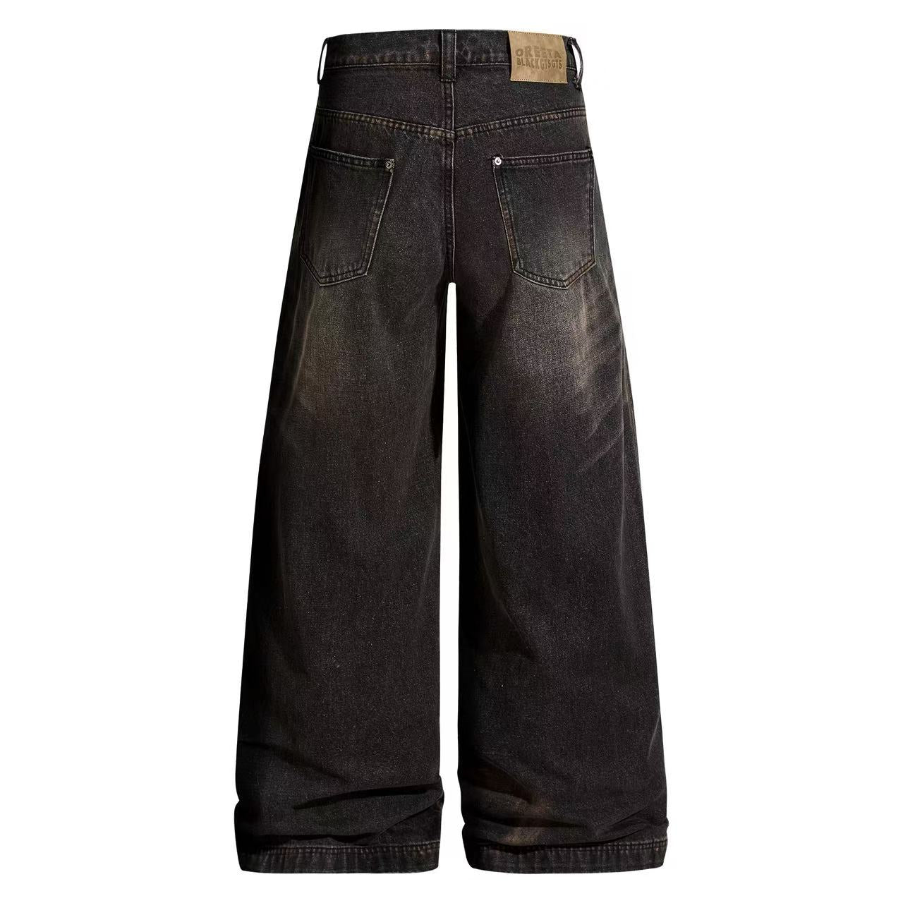 Vintage Distressed Wide-Leg Jeans