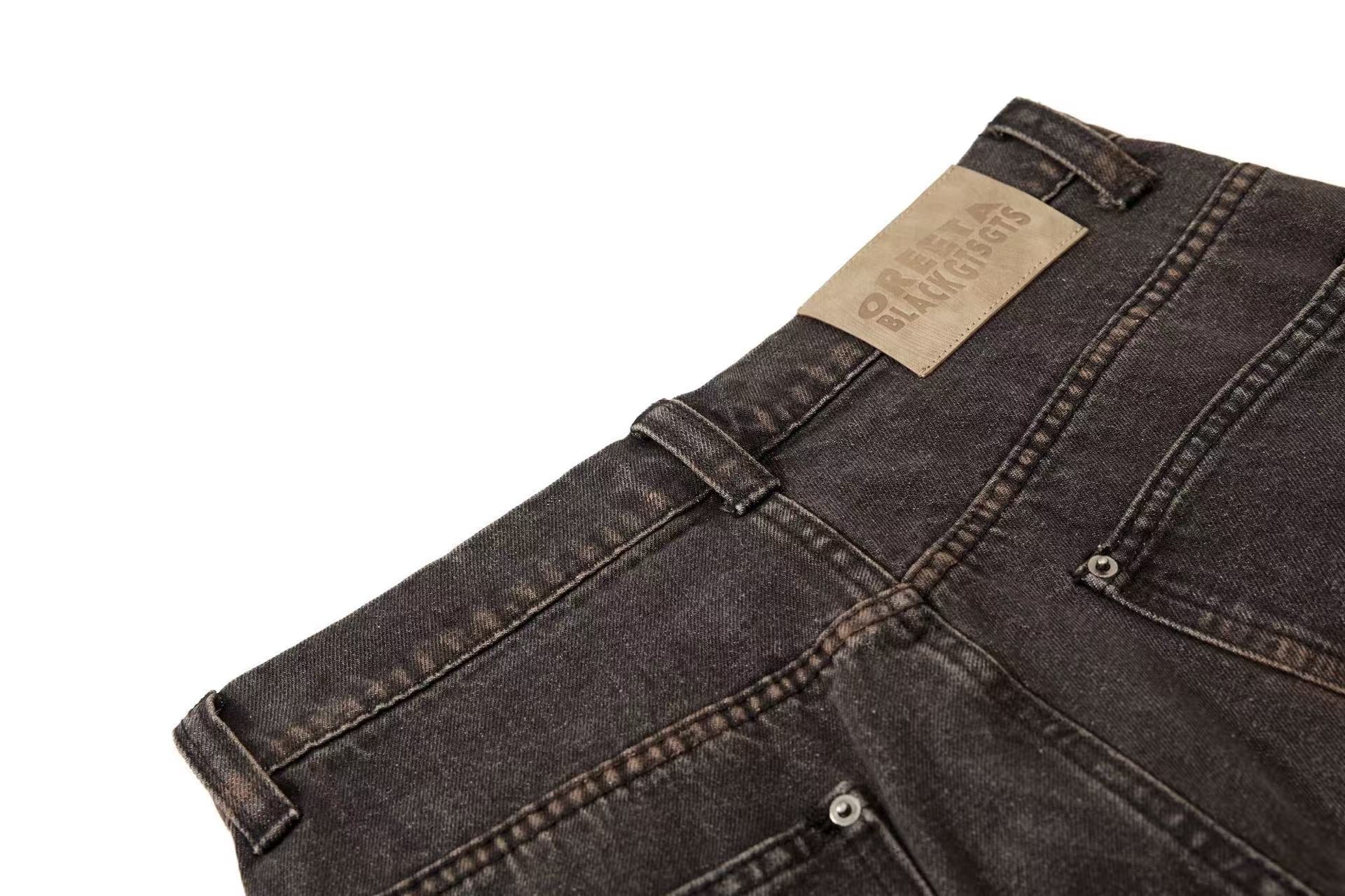 Vintage Distressed Wide-Leg Jeans