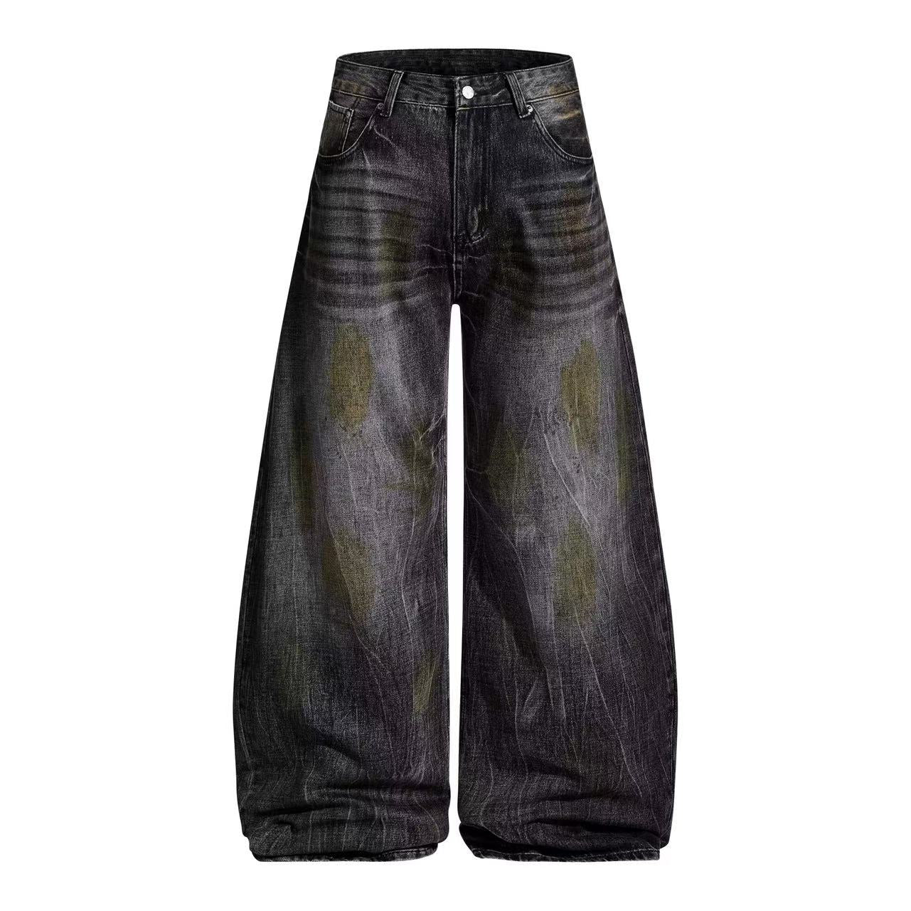 Vintage Distressed Wide-Leg Jeans