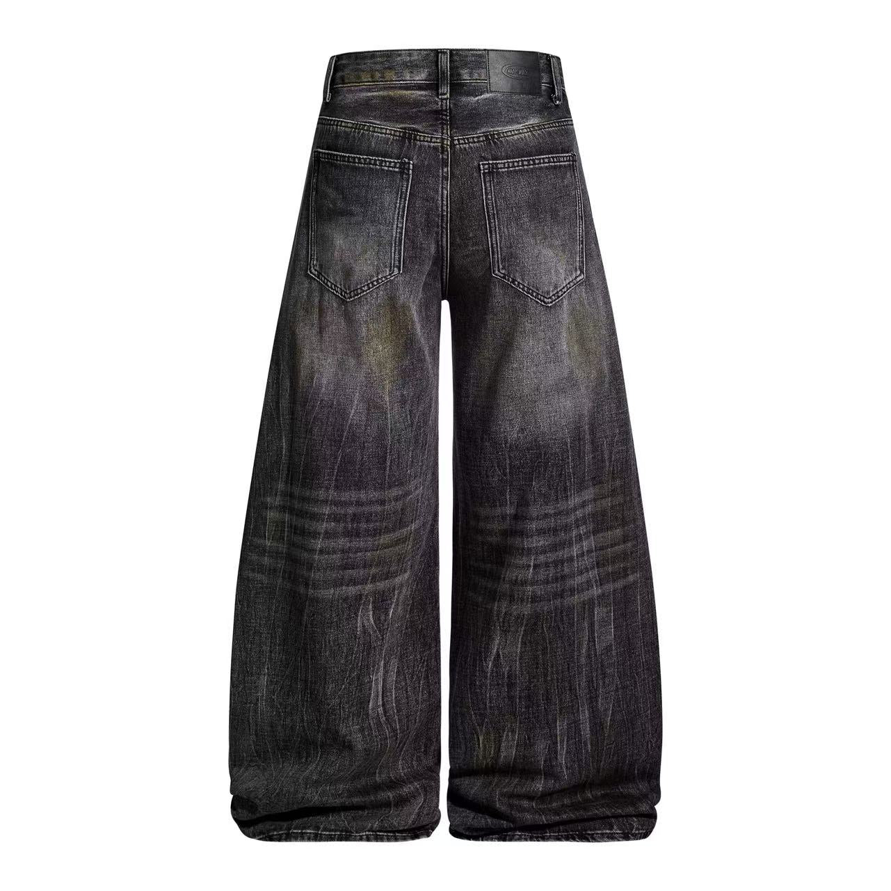 Vintage Distressed Wide-Leg Jeans