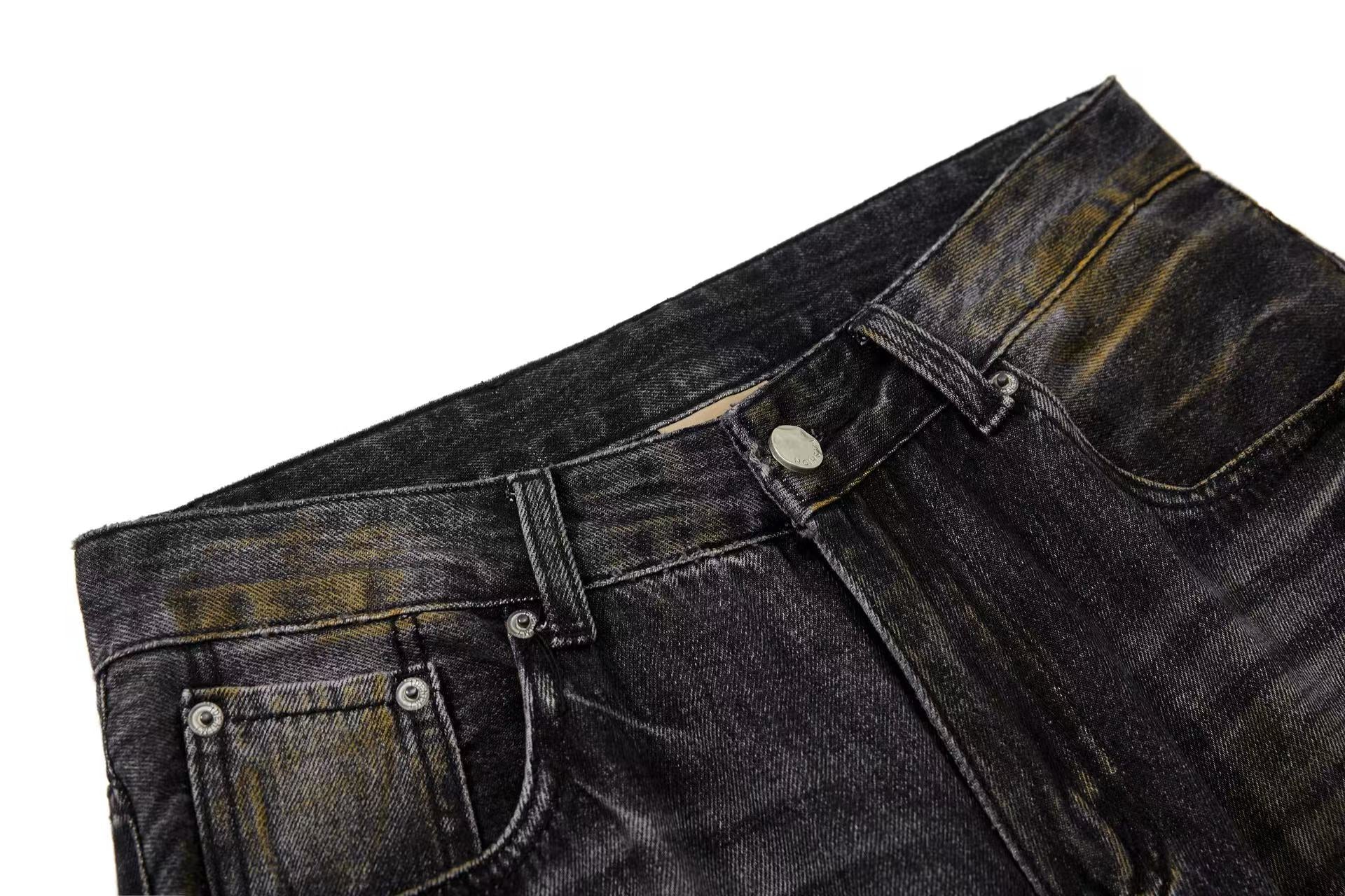 Vintage Distressed Wide-Leg Jeans