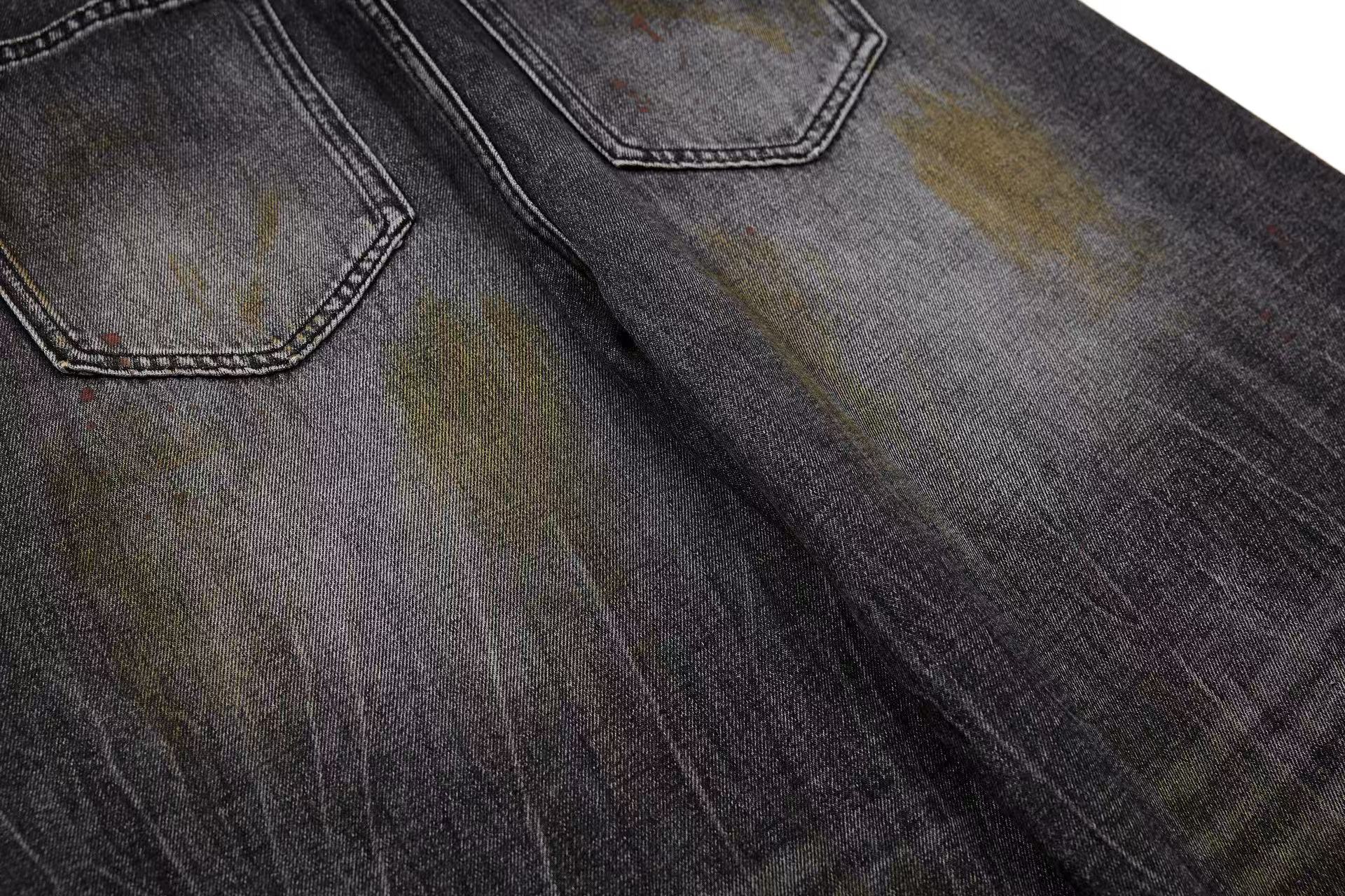 Vintage Distressed Wide-Leg Jeans