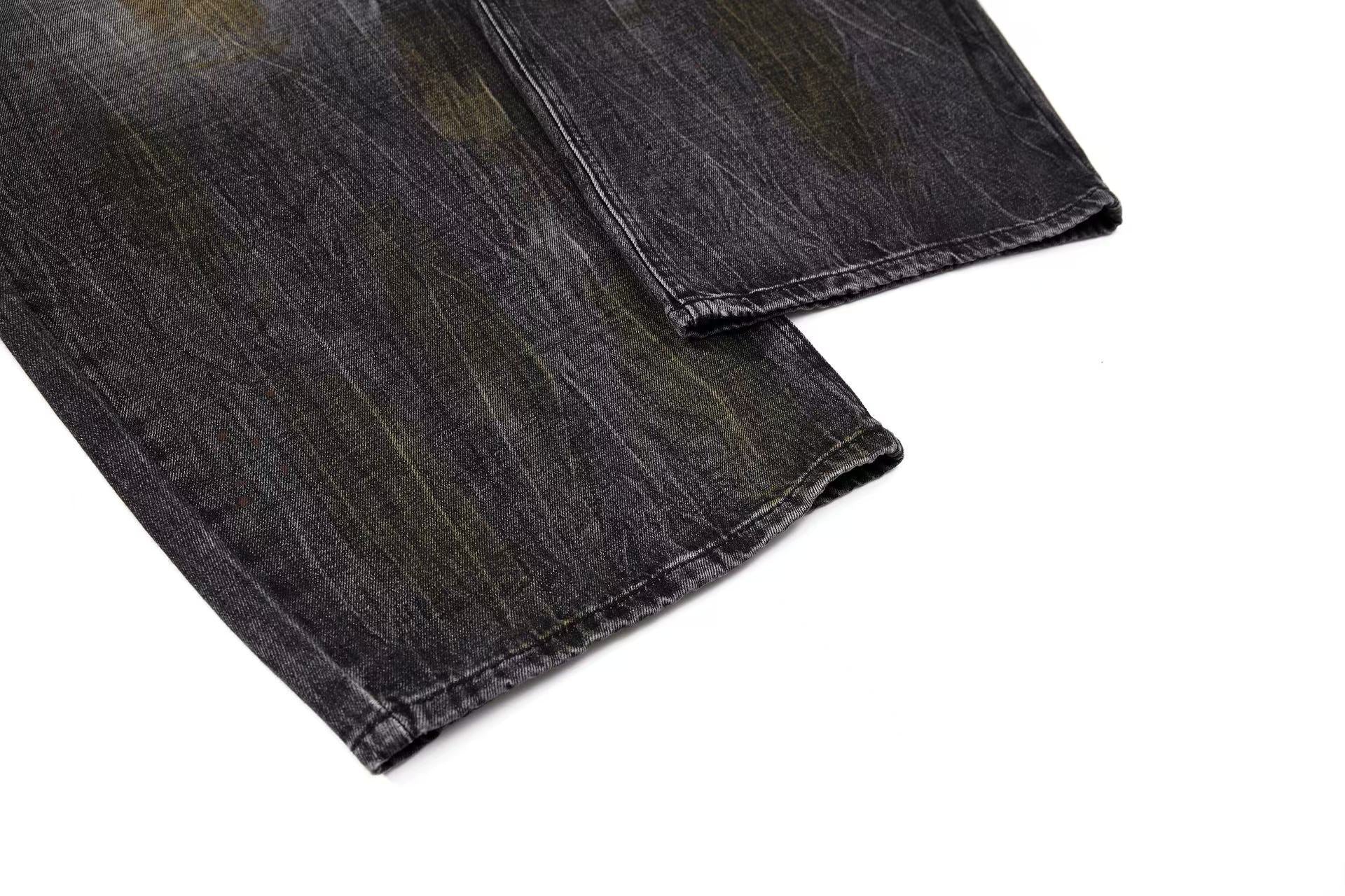 Vintage Distressed Wide-Leg Jeans