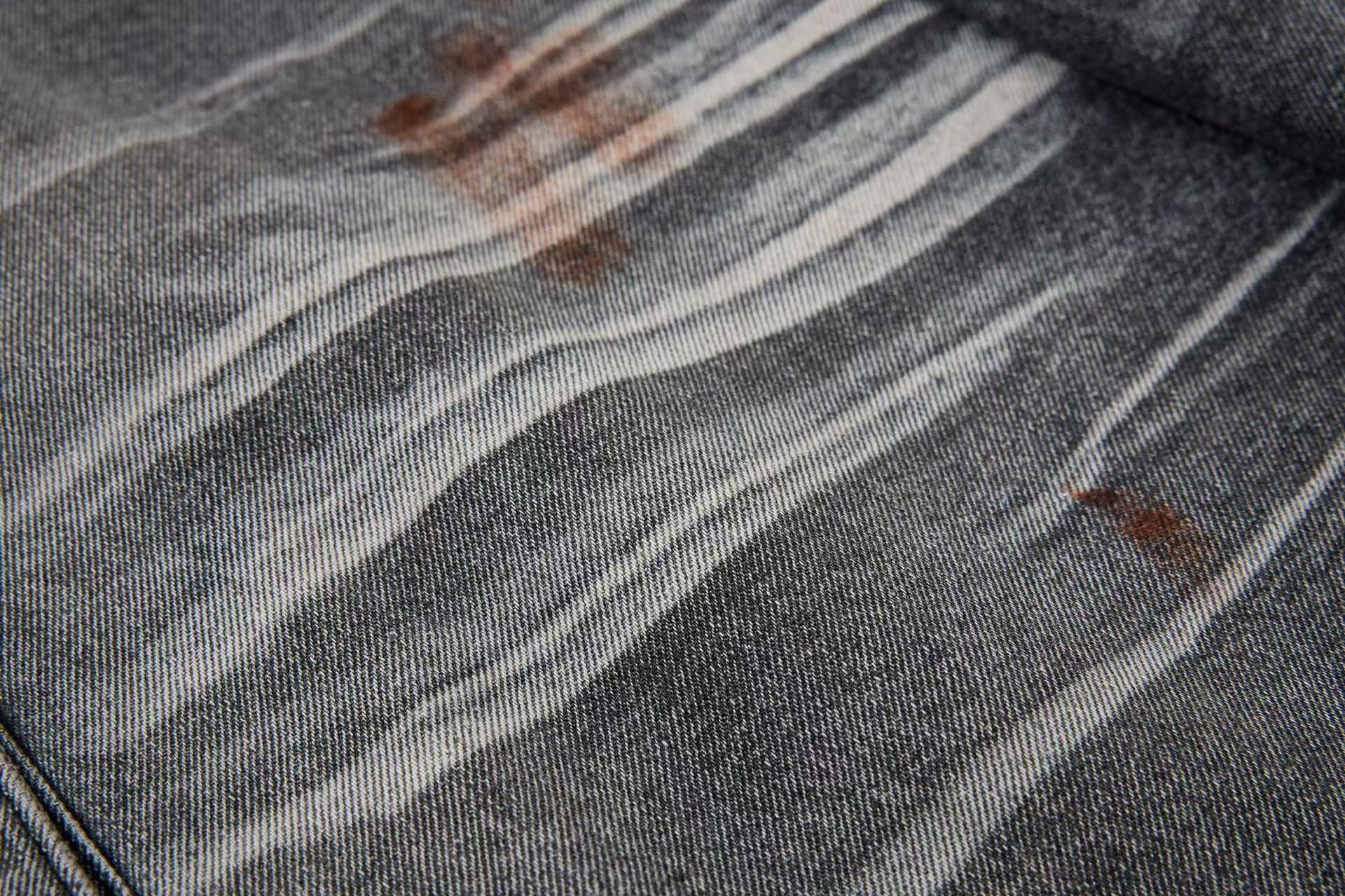 Wasteland-Style Splatter-Bleached Ripped Wide-Leg Jeans