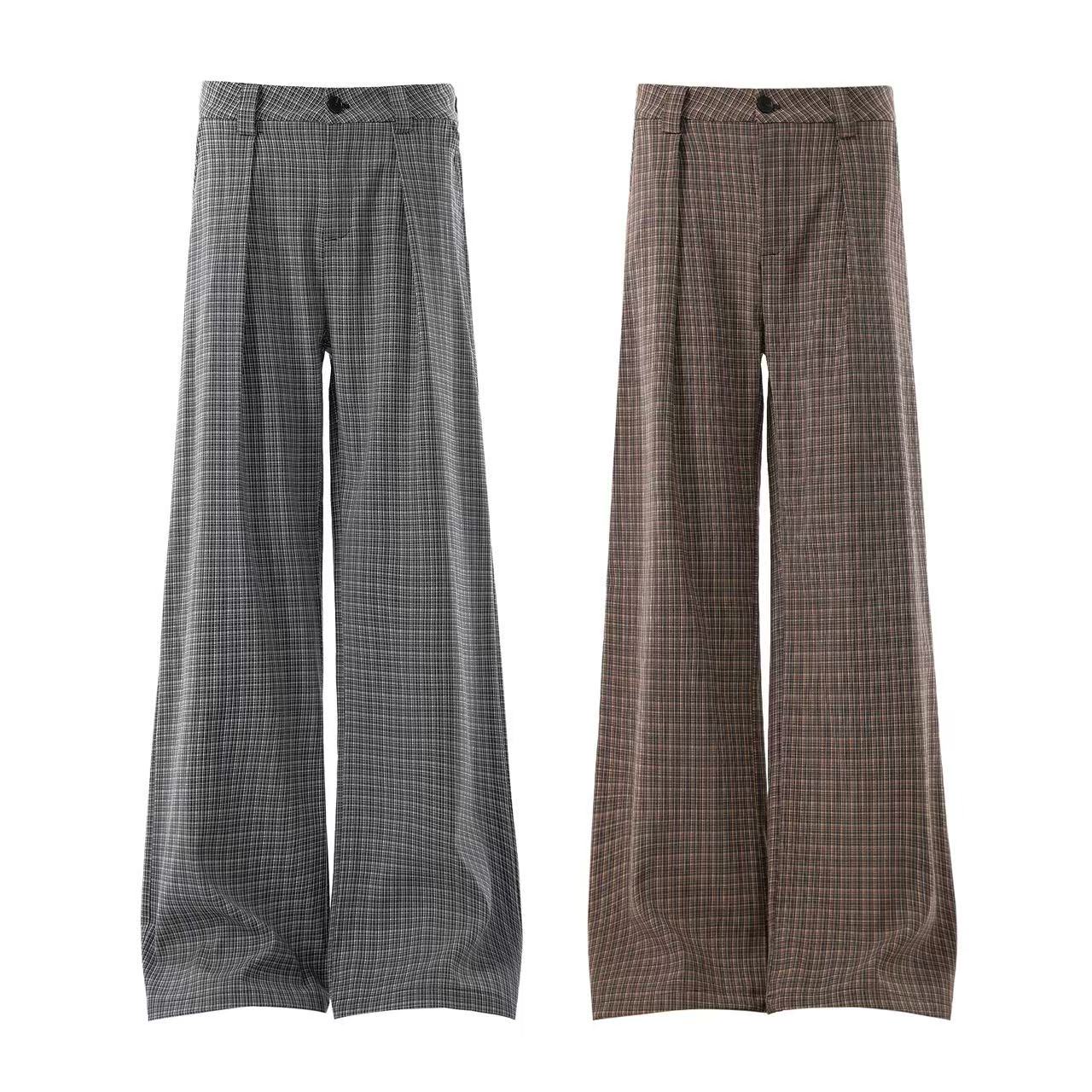 Striped Casual Wide-Leg Suit Pants