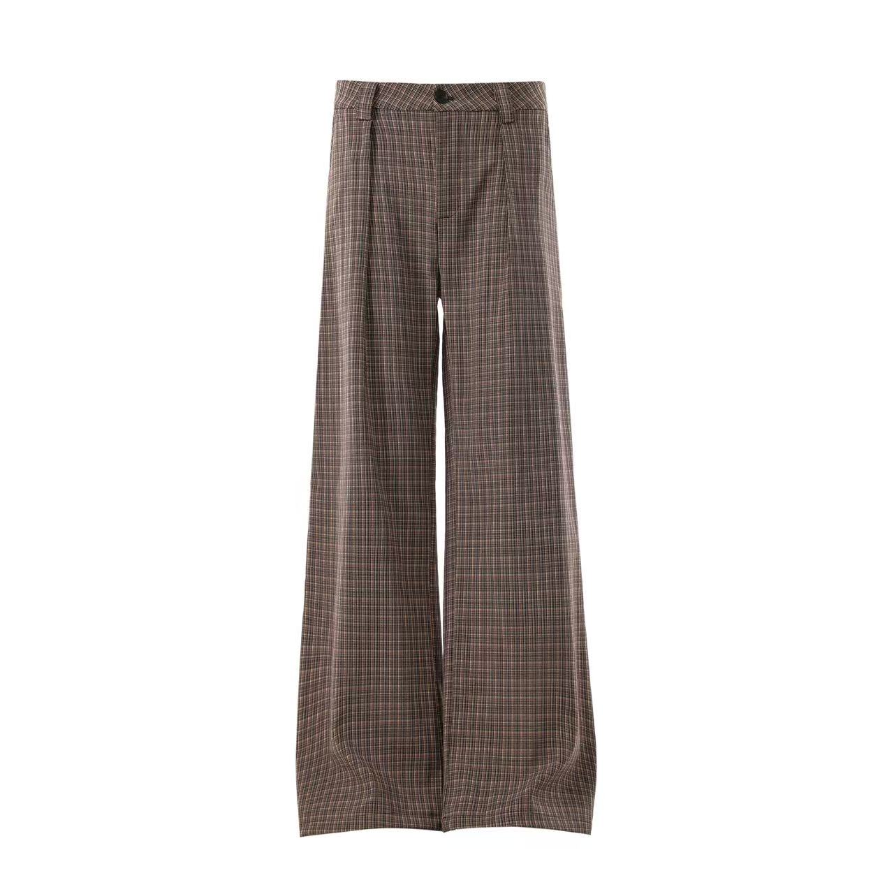 Striped Casual Wide-Leg Suit Pants