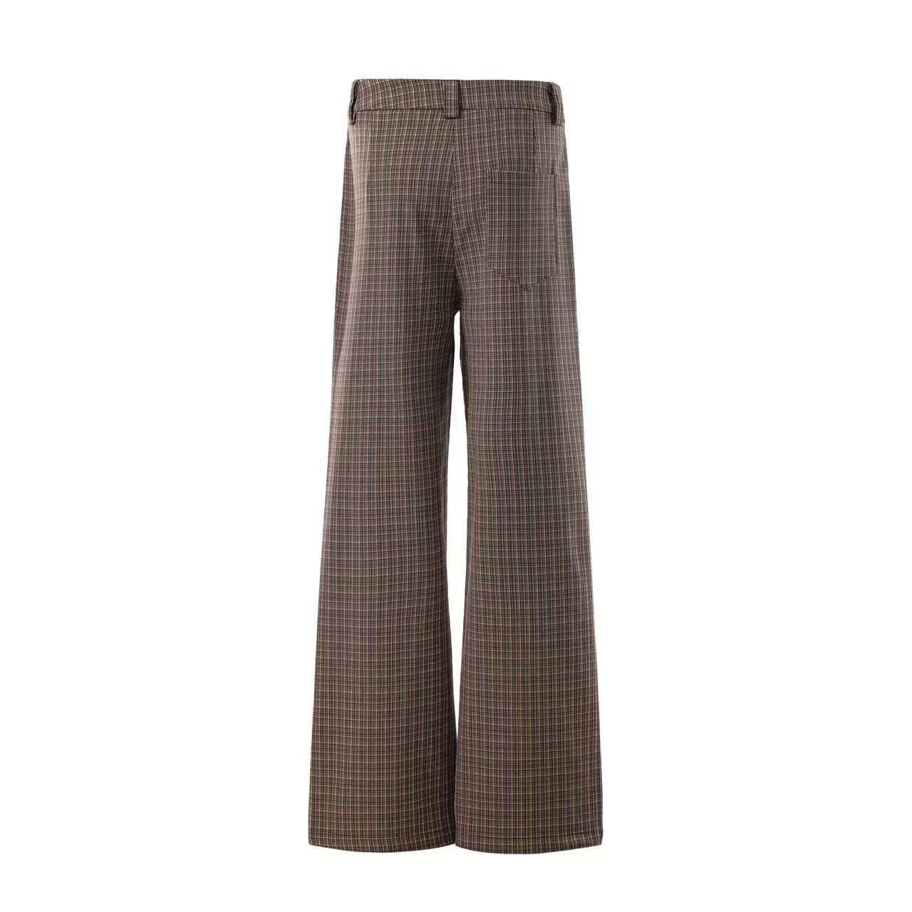 Striped Casual Wide-Leg Suit Pants