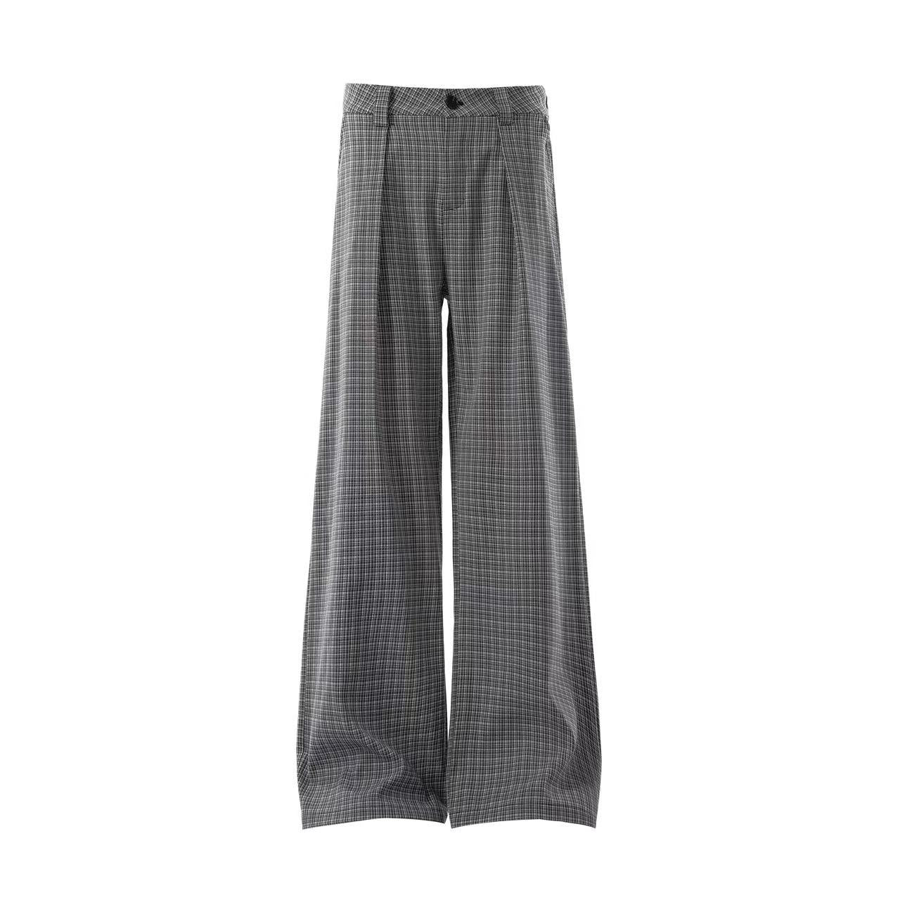 Striped Casual Wide-Leg Suit Pants