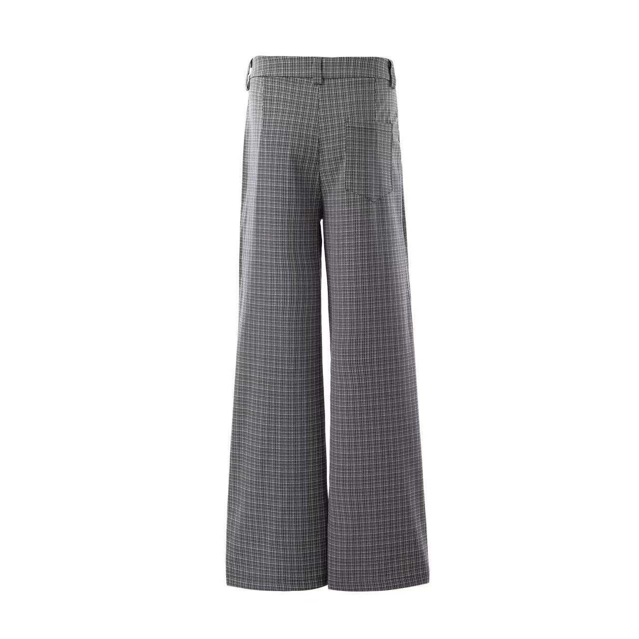Striped Casual Wide-Leg Suit Pants