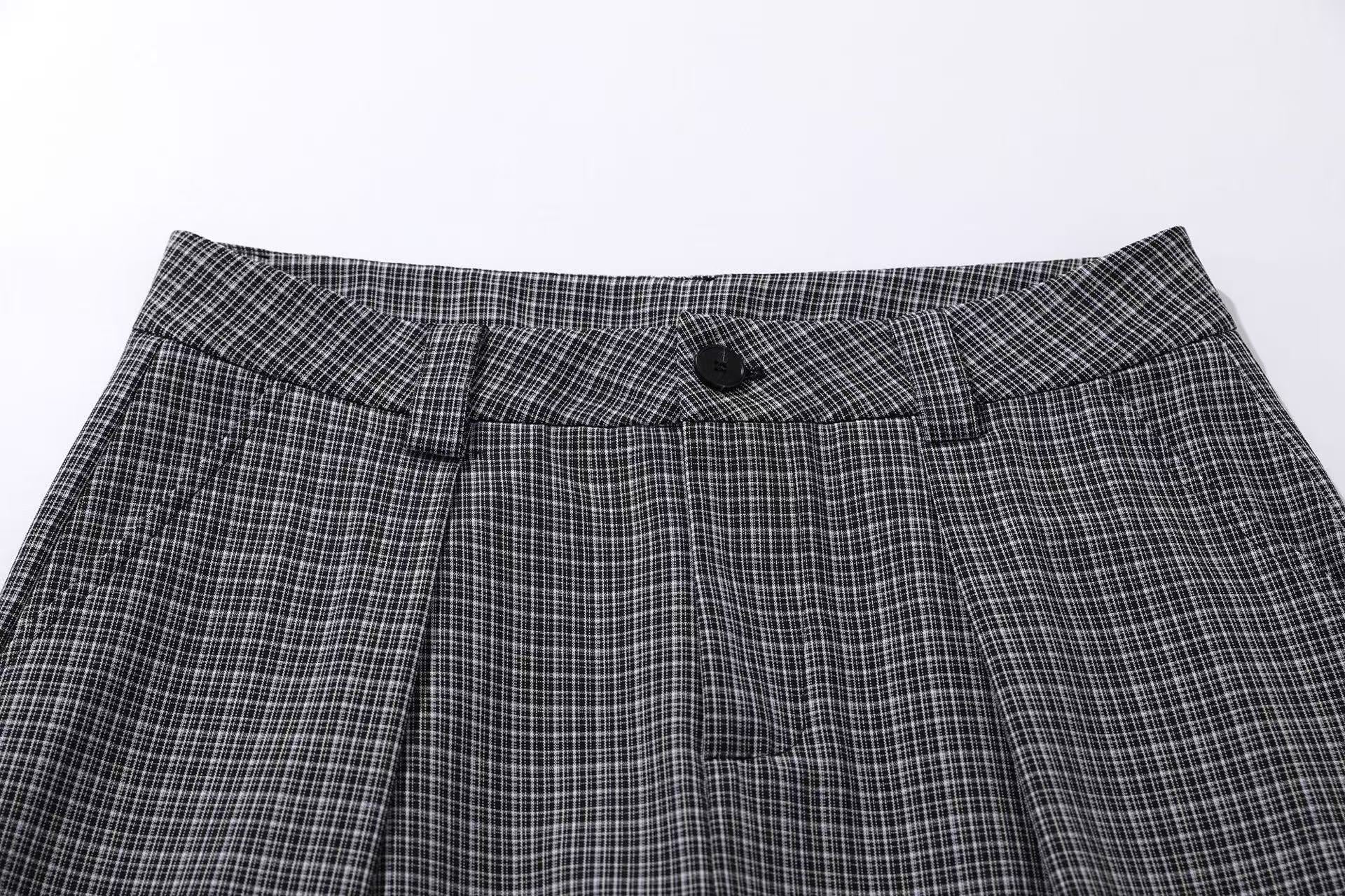 Striped Casual Wide-Leg Suit Pants