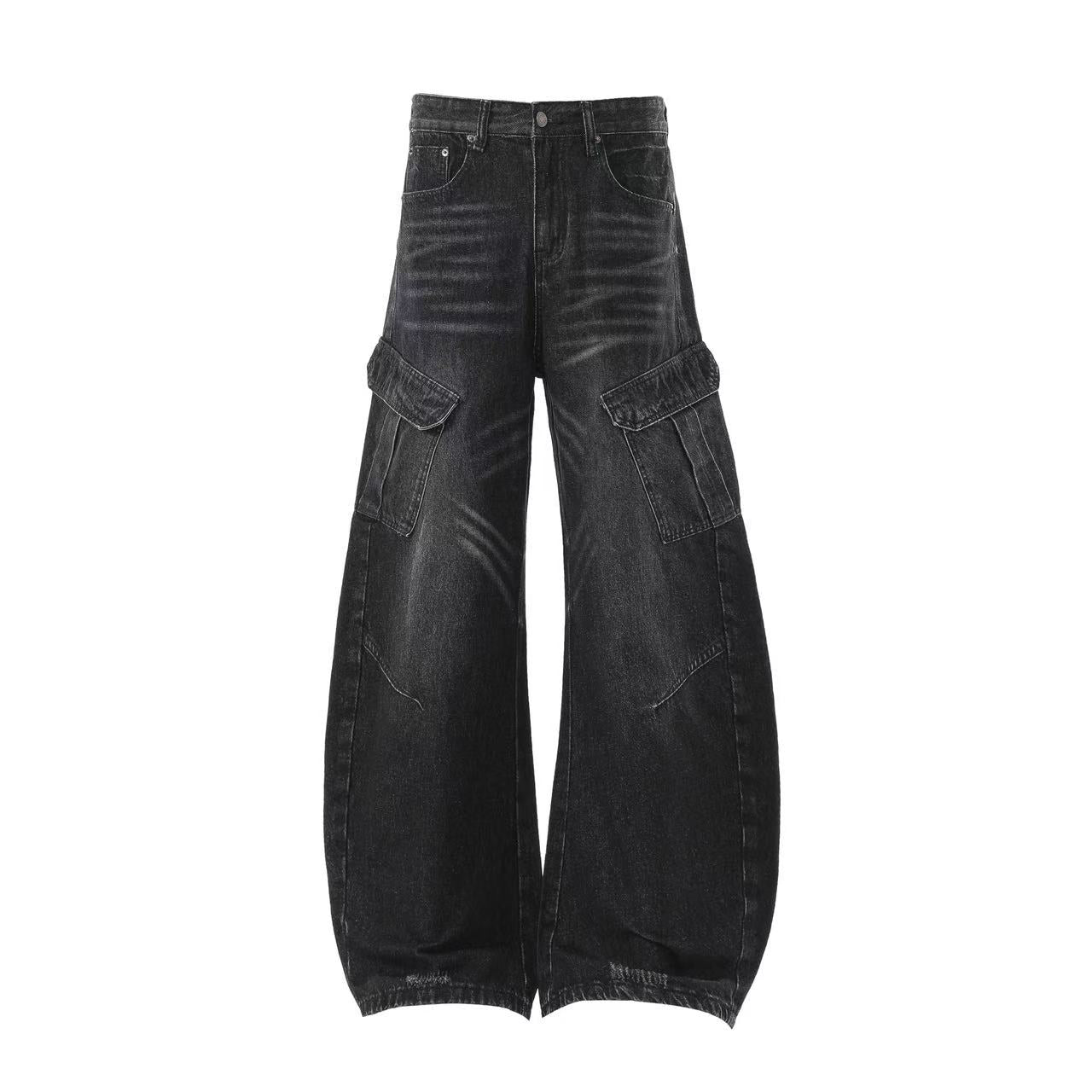 Distressed Wide-Leg Baggy Jeans