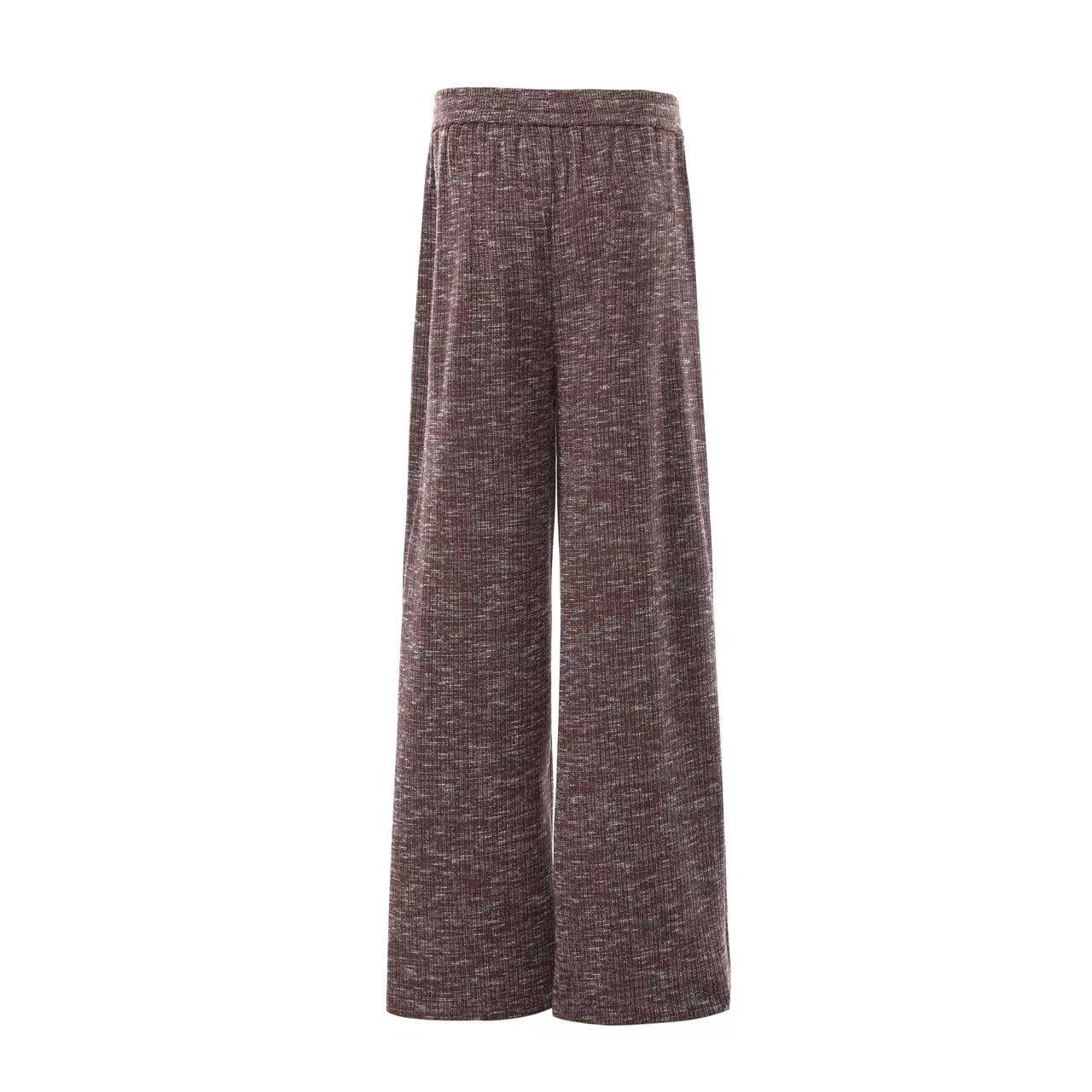 Striped Casual Wide-Leg Suit Pants