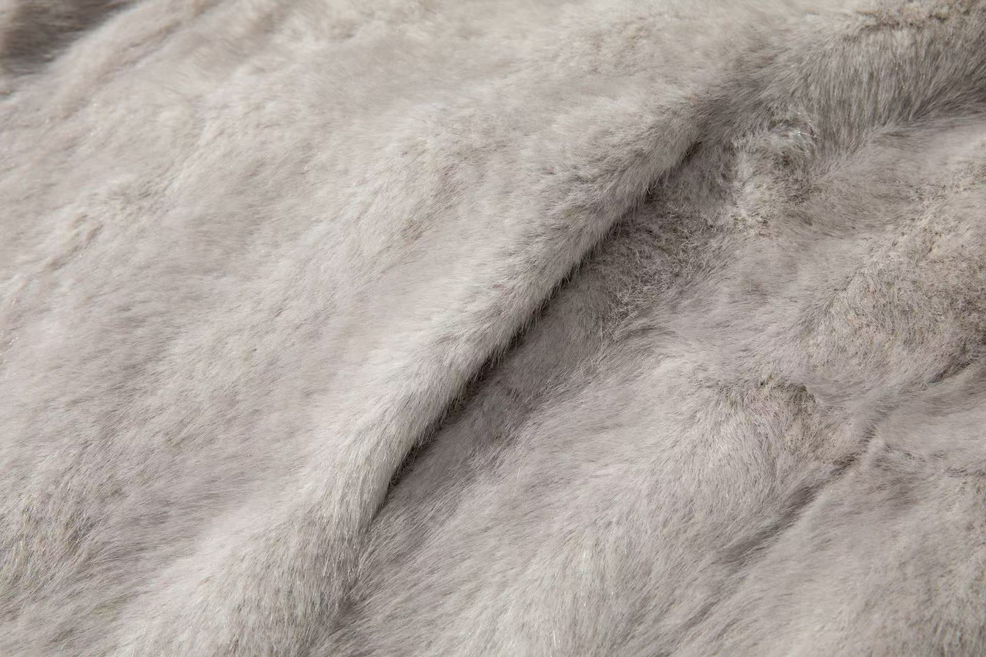 Eco-Friendly Faux Fur Stand-Collar Coat