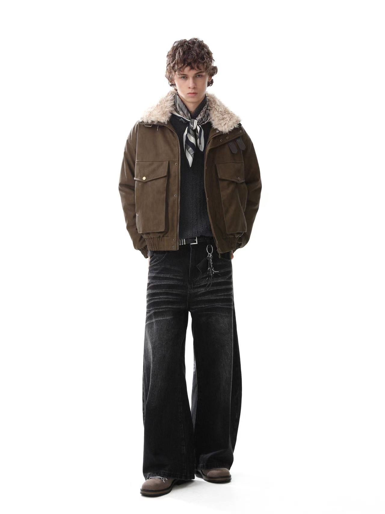 PU Leather Bomber Jacket