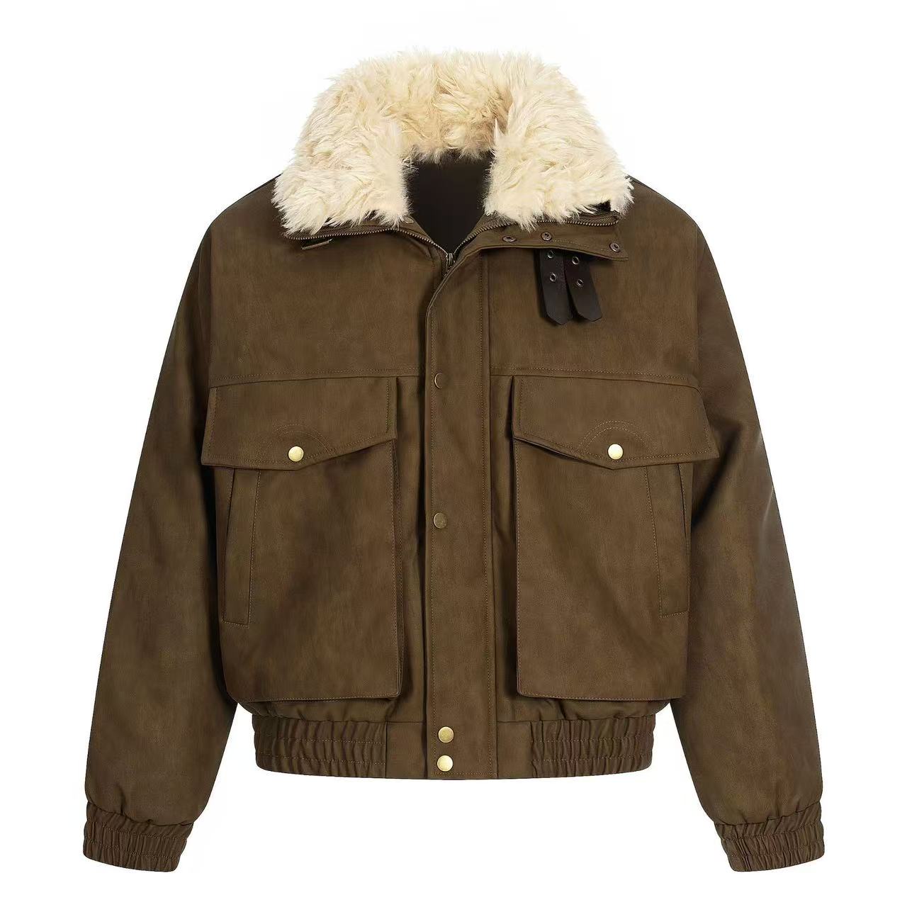 PU Leather Bomber Jacket