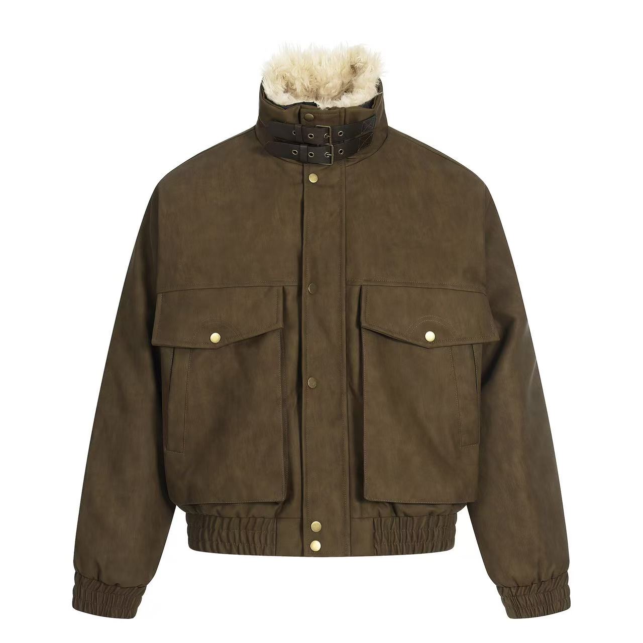 PU Leather Bomber Jacket