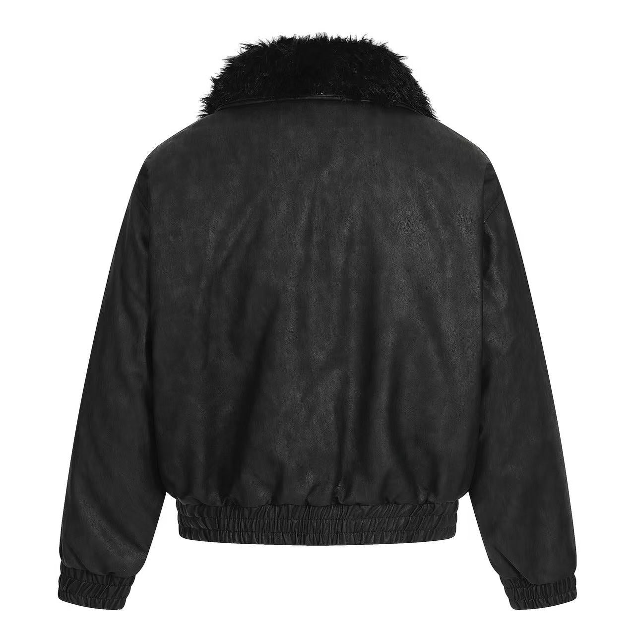 PU Leather Bomber Jacket