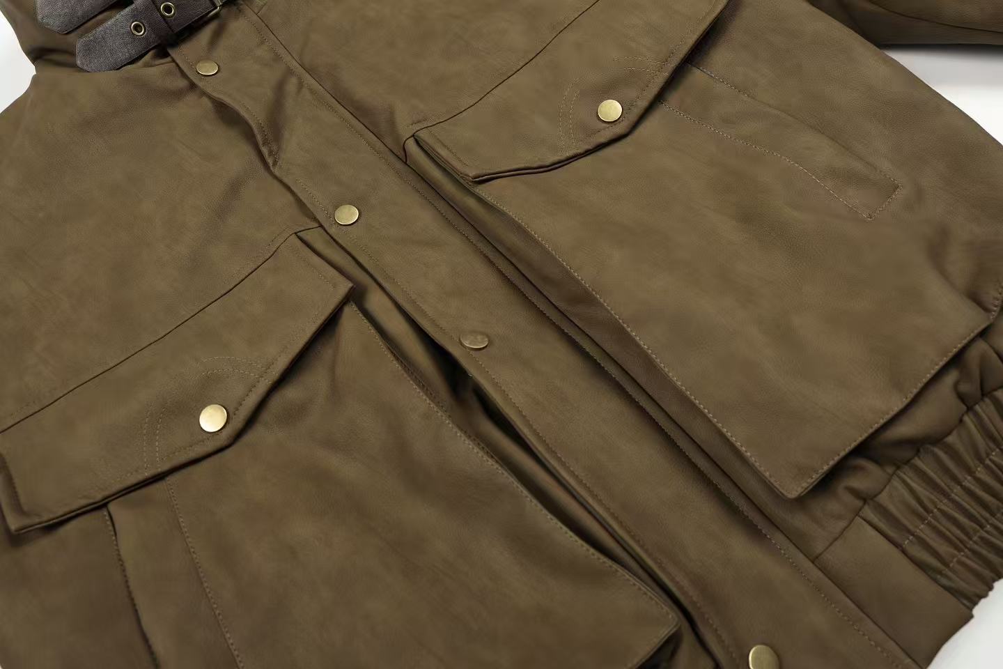 PU Leather Bomber Jacket