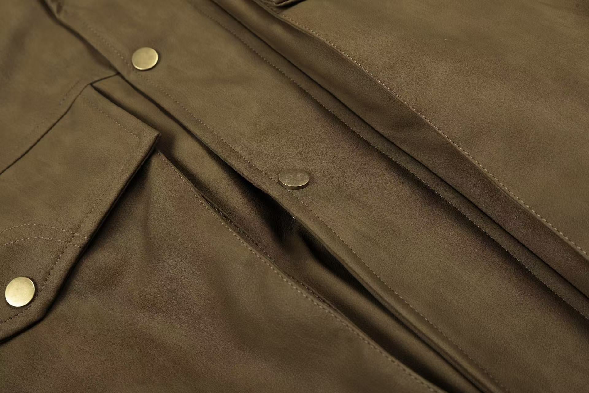 PU Leather Bomber Jacket