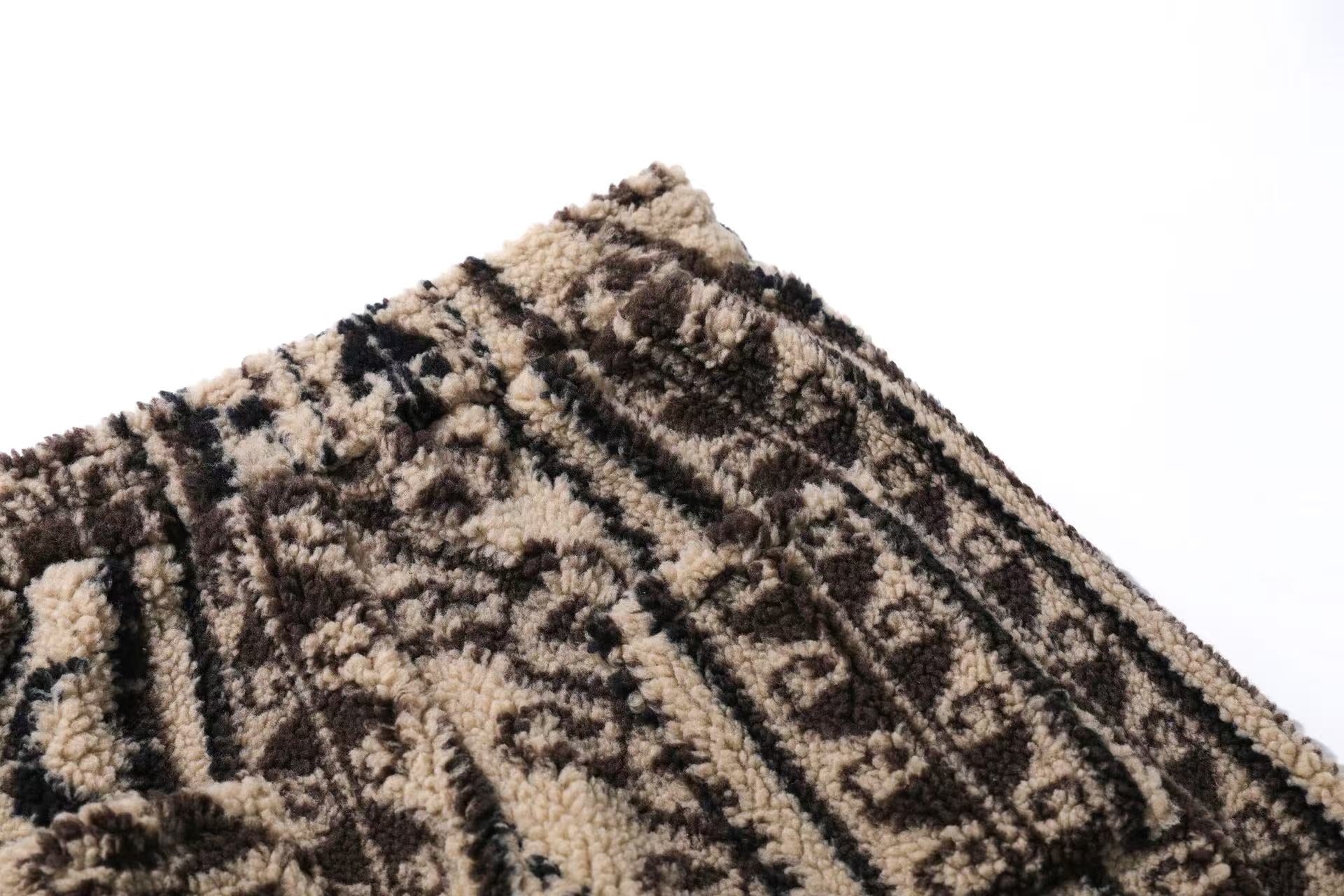 Insulated Fair Isle Fleece Wide-Leg Pants