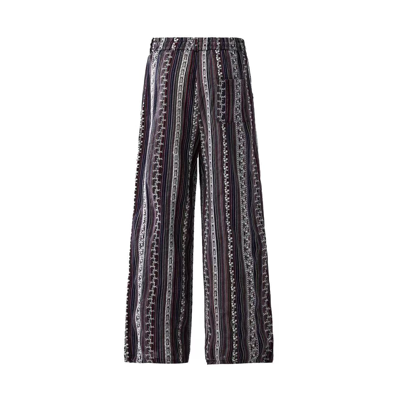 Insulated Fair Isle Fleece Wide-Leg Pants