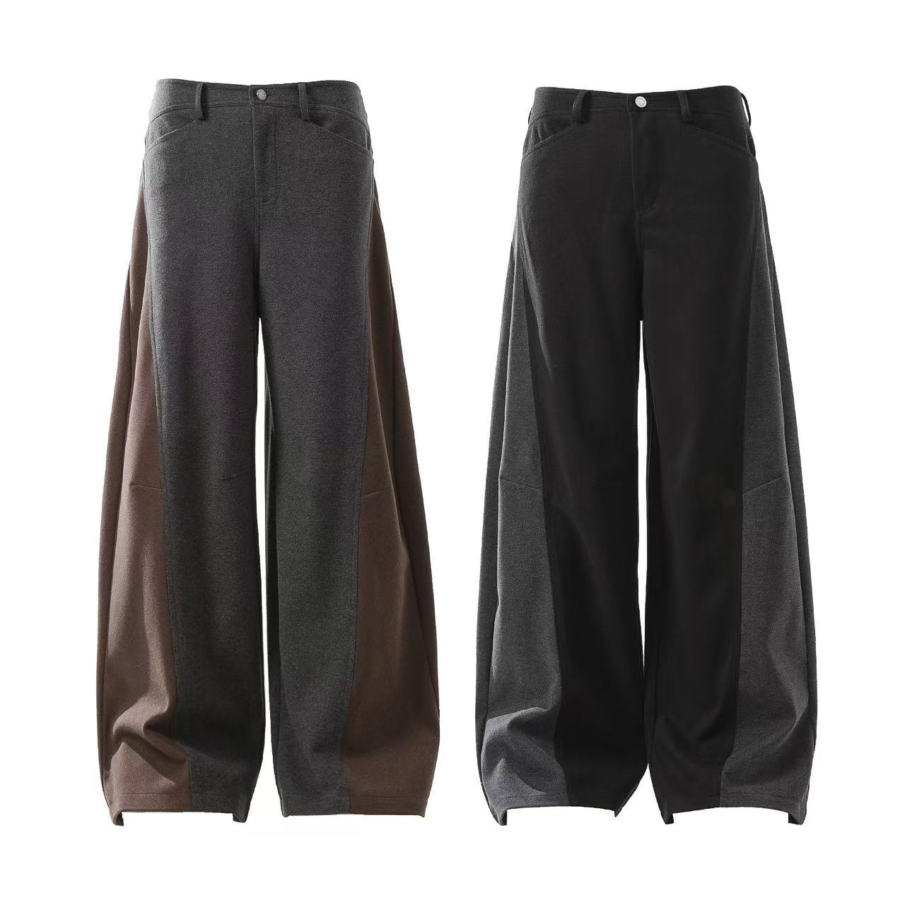 Patchwork Wide-Leg Pants