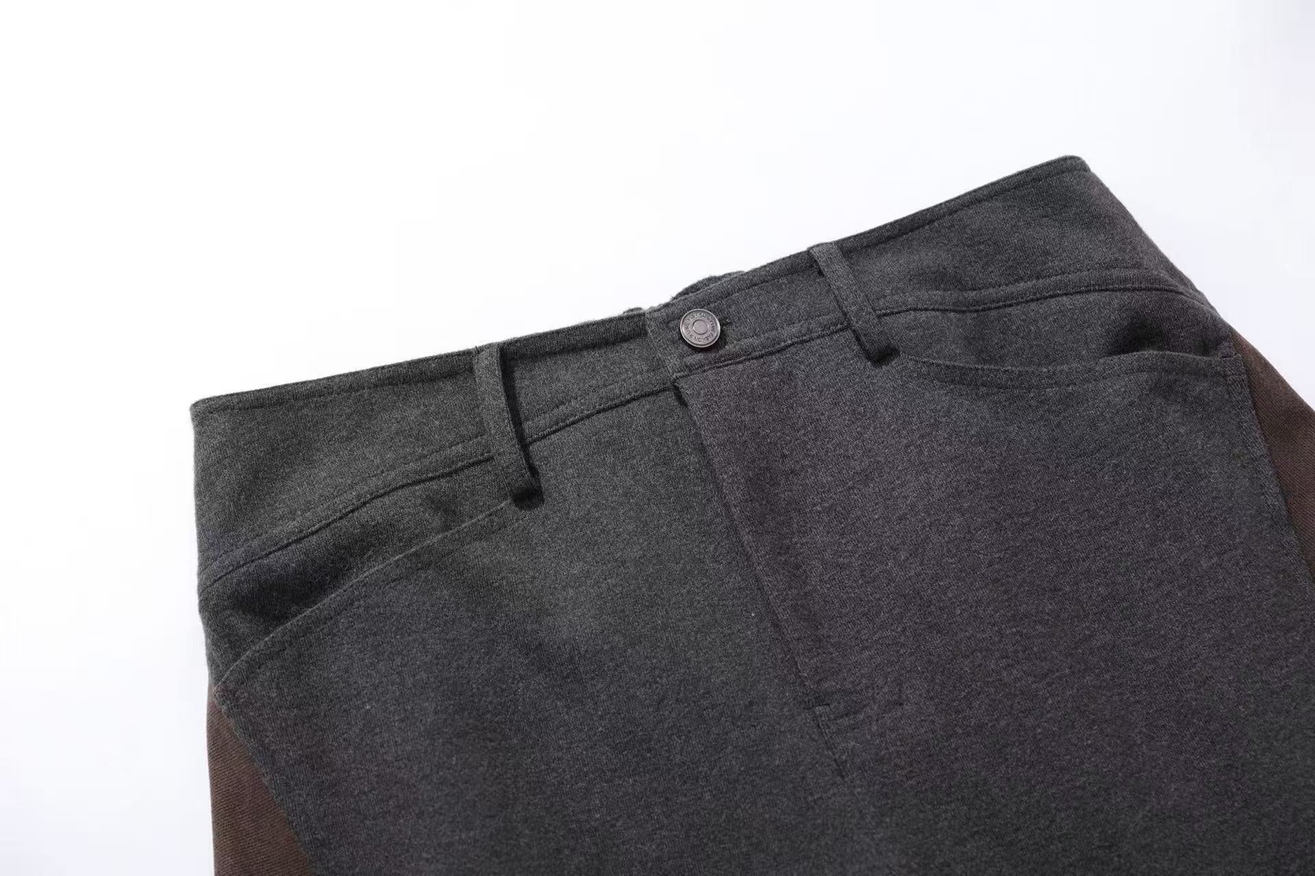 Patchwork Wide-Leg Pants