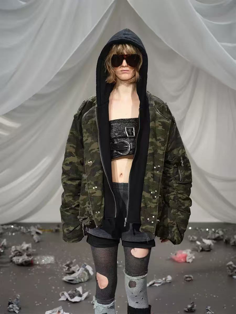 Vintage Camo Hooded Jacket