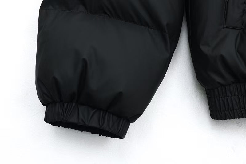 Detachable-Fur-Collar Padded Hooded Jacket